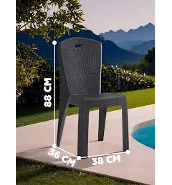 Sedia Impilabile Paris In Plastica Effetto Rattan – 38X36X88 Cm – Colore Antracite in Sedie per tavolo da giardino BricoGo - Marano di Napoli, commercioVirtuoso.it