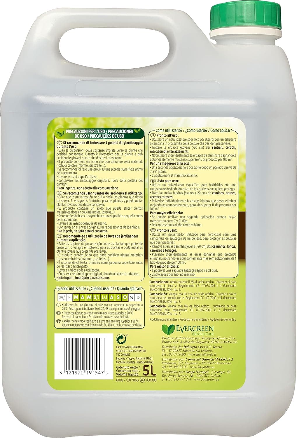 Diserbante Naturale All’Acido Acetico Concentrato Naturen Kb – Tanica 5 Litri in Ammazza erbe infestanti BricoGo - Marano di Napoli, commercioVirtuoso.it