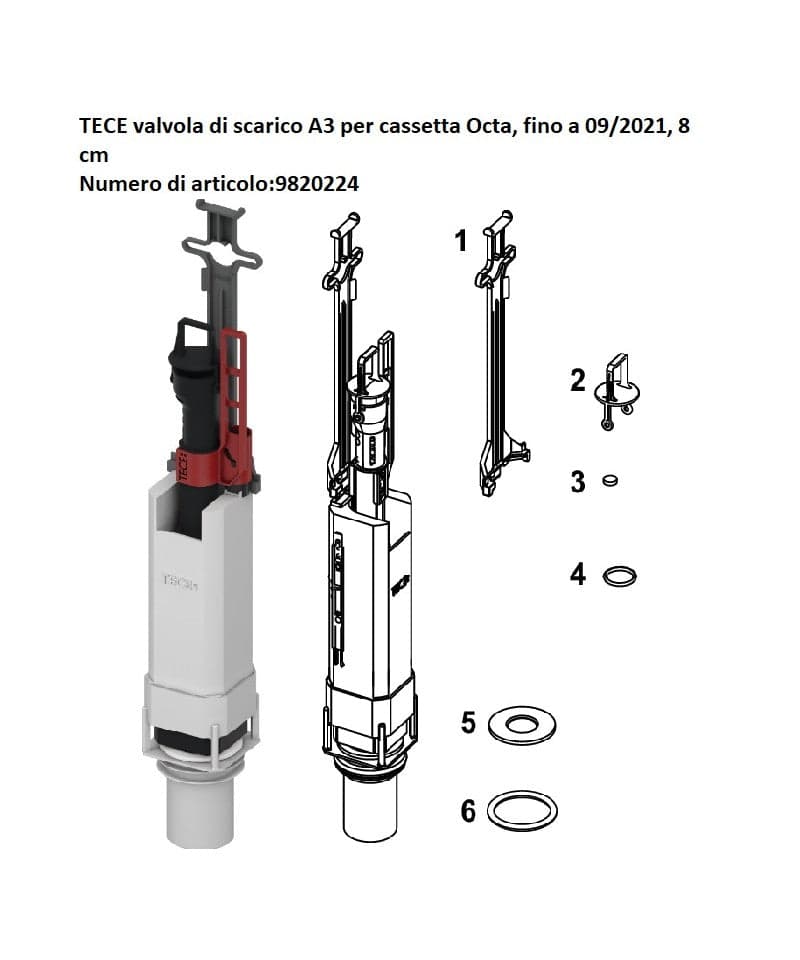 Valvola Di Carico A3 Per Cassetta Di Scarico Tece Cod. 9820224 in Serbatoi igienici BricoGo - Marano di Napoli, commercioVirtuoso.it