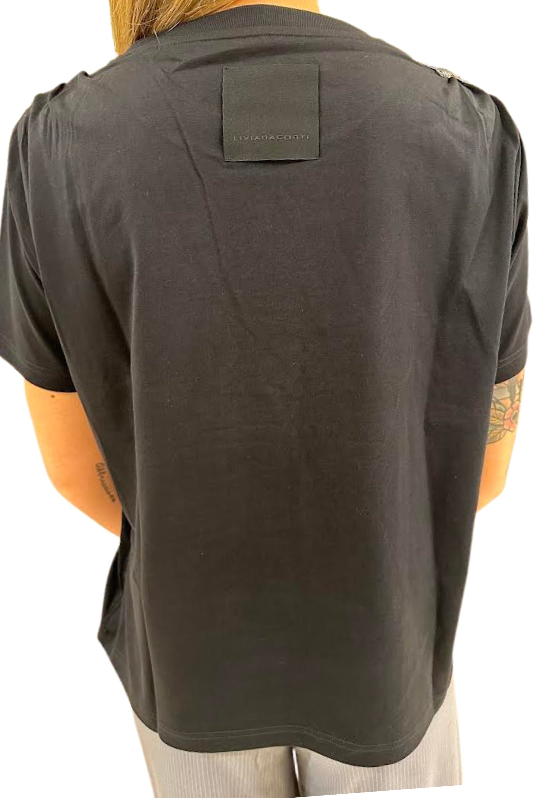 Liviana Conti T-SHIRT ELETTRA Donna CON DETTAGLIO GIOIELLO da donna in T-shirt Drestige - Casamassima, commercioVirtuoso.it
