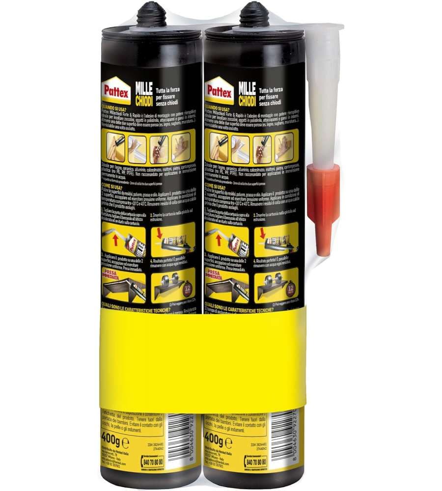 Pattex Millechiodi Forte E Rapido - Gr 400- 2 Pezzi in Adesivi universali BricoGo - Marano di Napoli, commercioVirtuoso.it