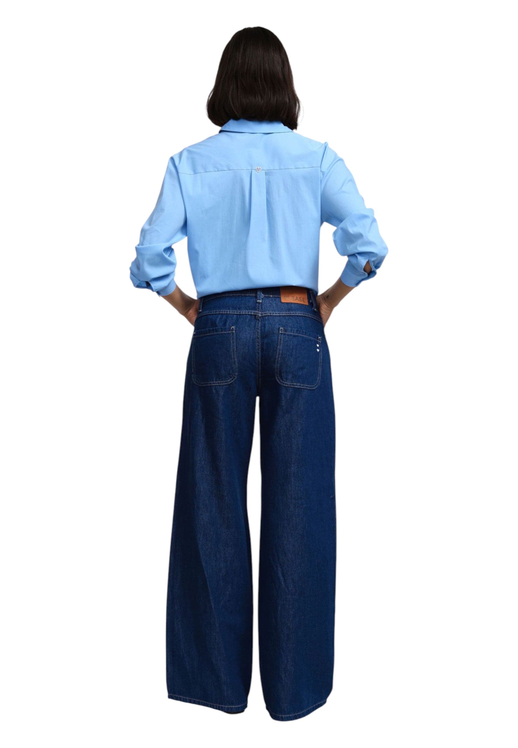 PLEASE Jeans a gamba ampia con gemme applicate Donna Please da donna in Jeans Drestige - Casamassima, commercioVirtuoso.it
