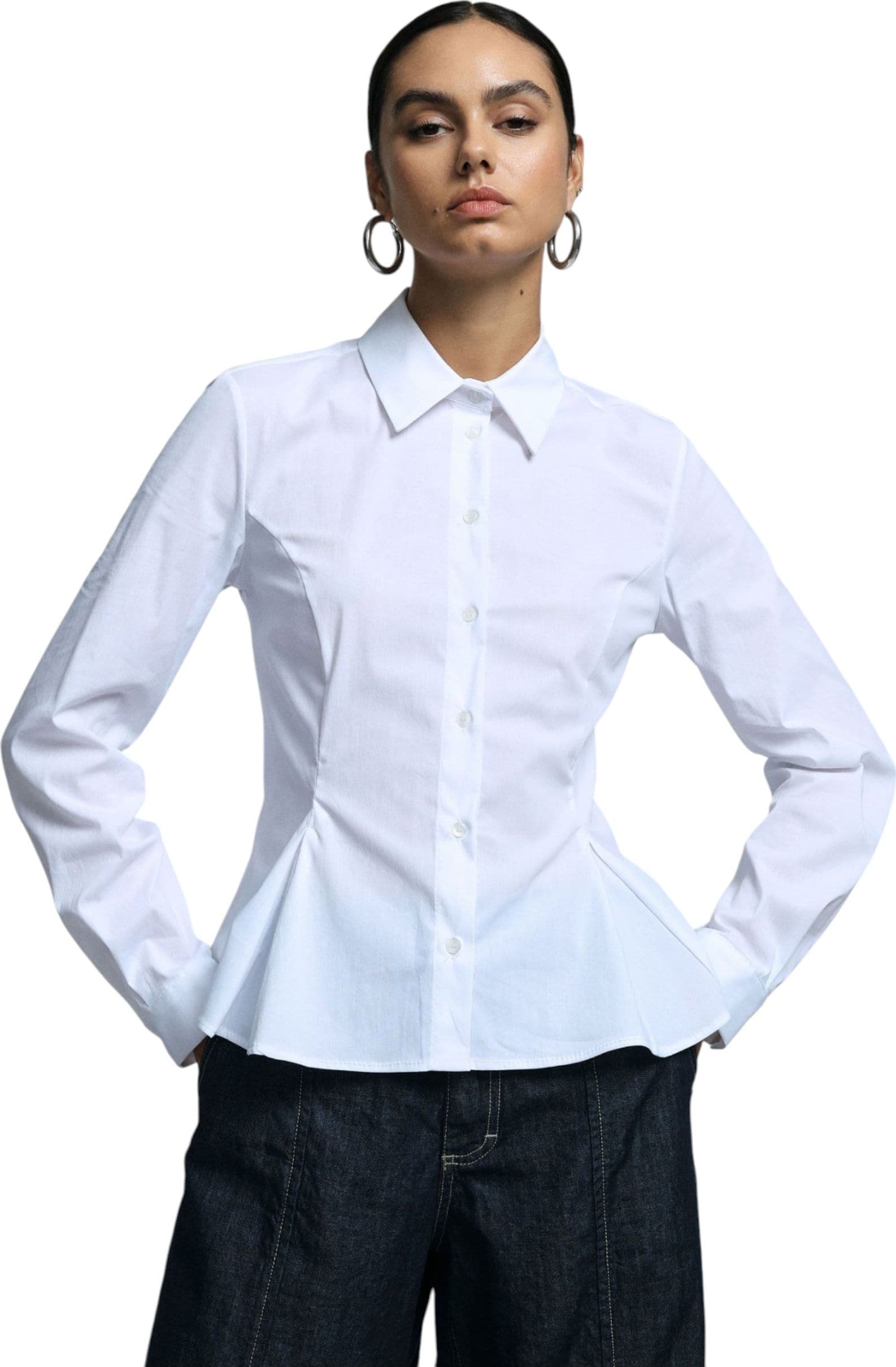 PLEASE Camicia svasata con pince e colletto classico Donna Please da donna in Bluse e camicie Drestige - Casamassima, commercioVirtuoso.it