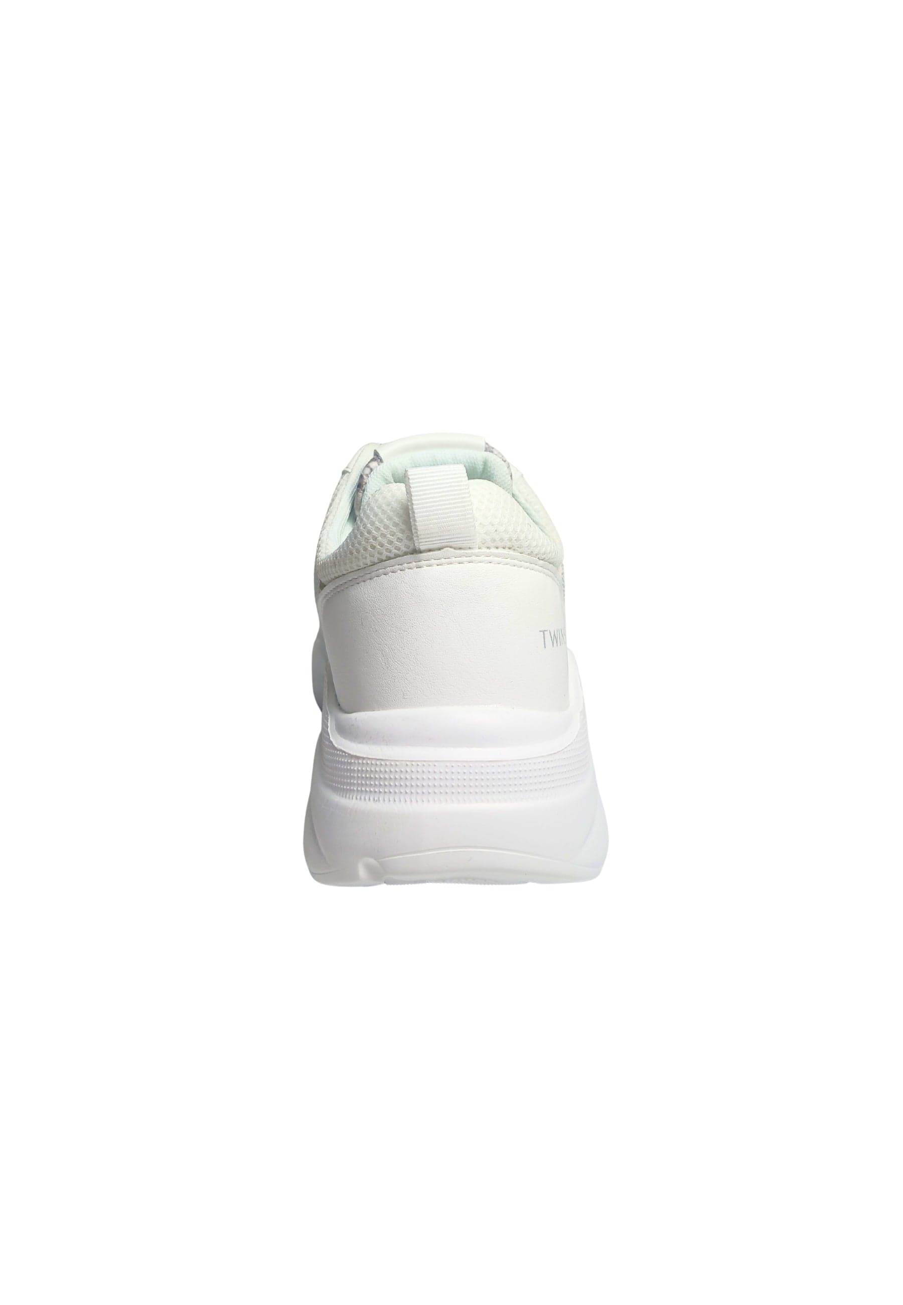TWINSET MILANO Scarpe Donna Twinset Milano Sneakers Running bianco/argento, con logo e fantasia da donna in Sneaker casual Drestige - Casamassima, commercioVirtuoso.it