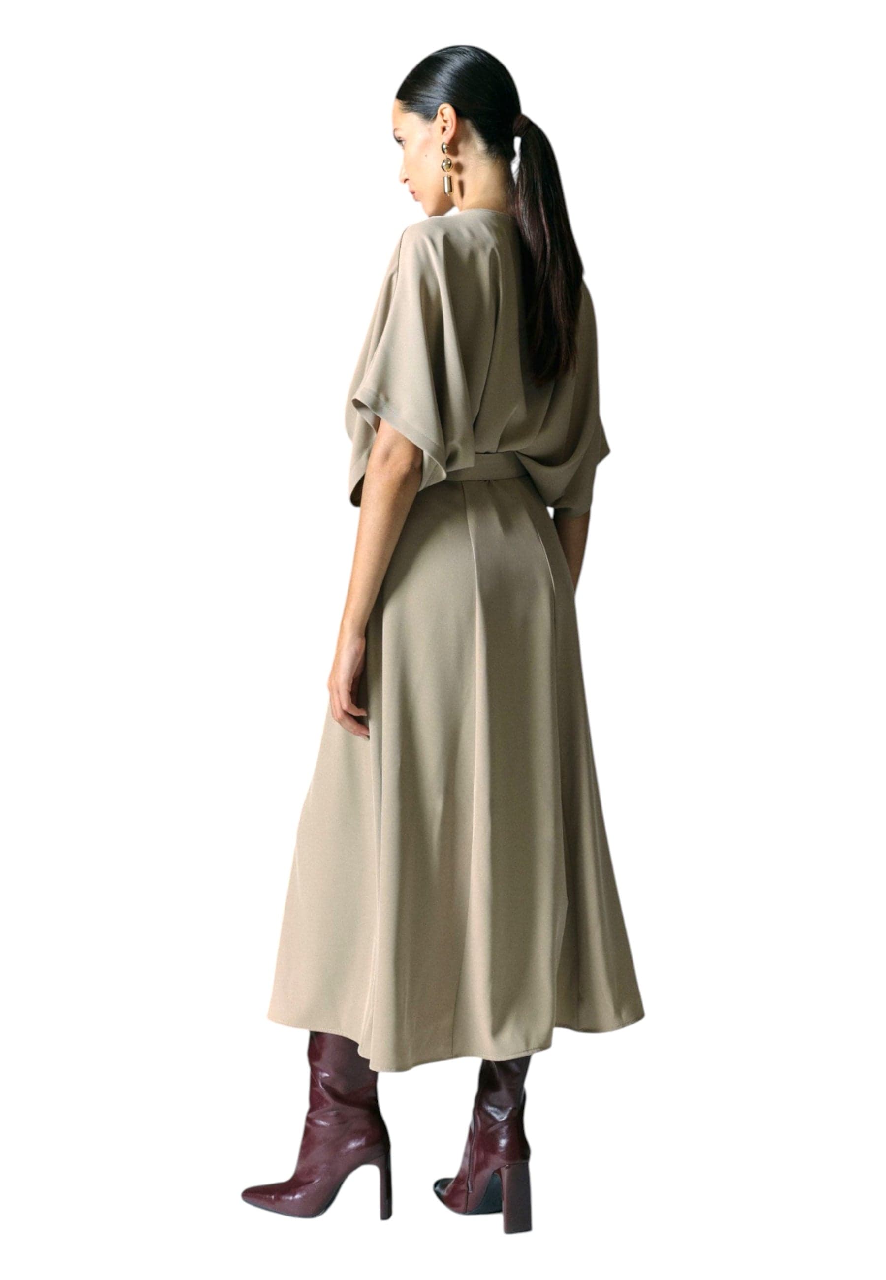 IMPERIAL Abito lungo elegante con cintura in vita e spacco laterale Donna Imperial da donna in Sera e Cerimonia Drestige - Casamassima, commercioVirtuoso.it