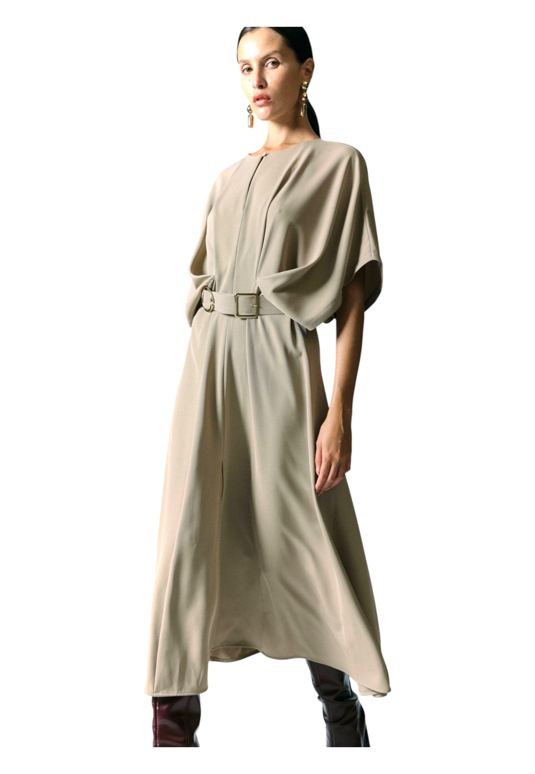 IMPERIAL Abito lungo elegante con cintura in vita e spacco laterale Donna Imperial da donna in Sera e Cerimonia Drestige - Casamassima, commercioVirtuoso.it