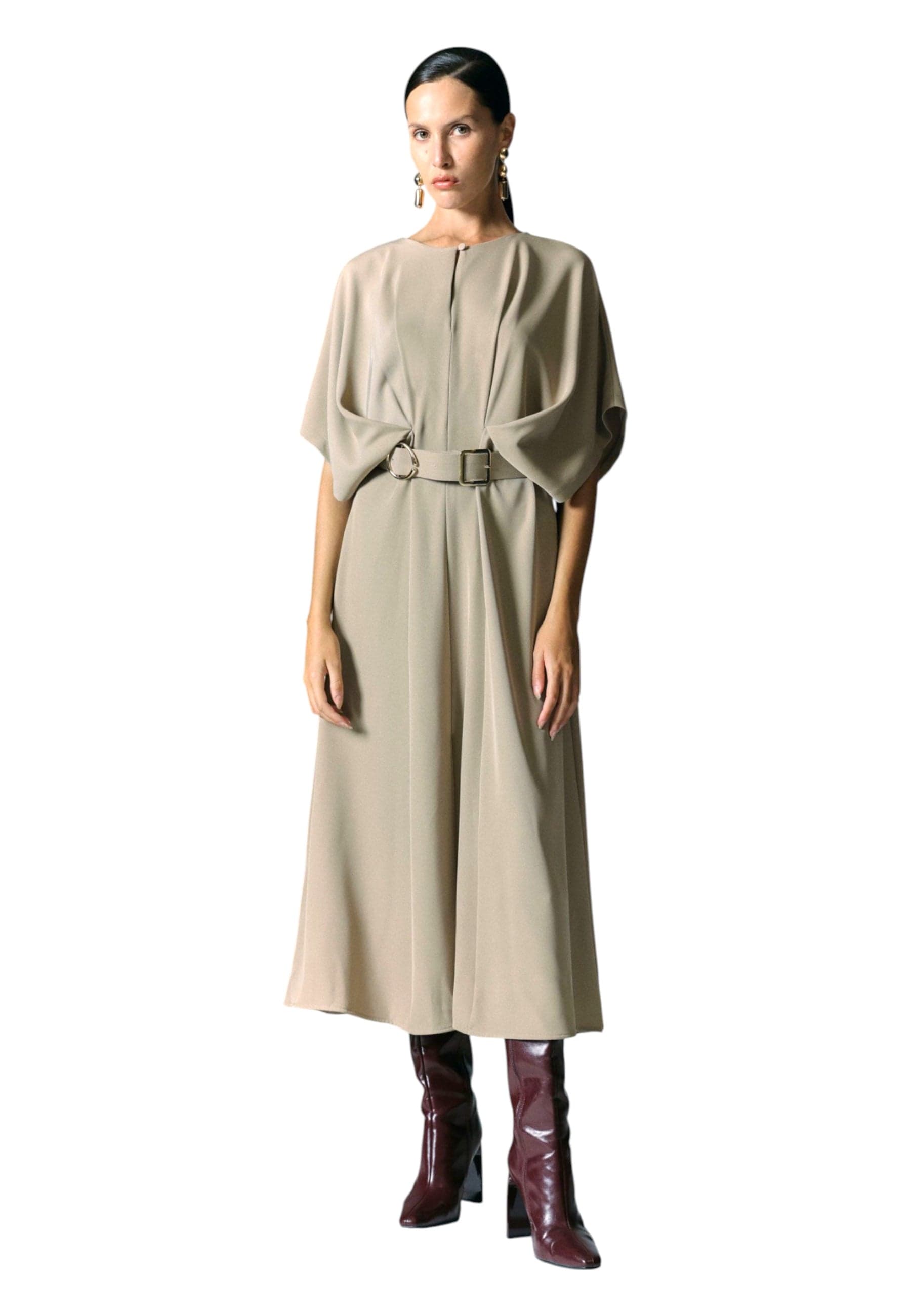 IMPERIAL Abito lungo elegante con cintura in vita e spacco laterale Donna Imperial da donna in Sera e Cerimonia Drestige - Casamassima, commercioVirtuoso.it