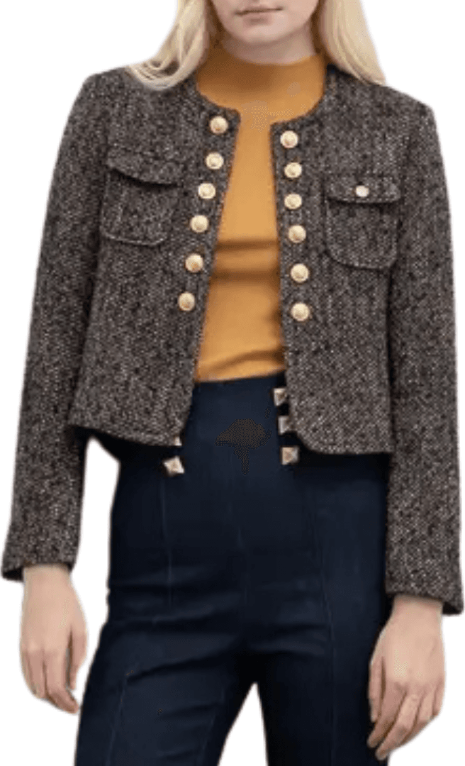 GOA GOA GIACCA CORTA IN TWEED NUEVA YORK da donna in Giacche da abito e blazer Drestige - Casamassima, commercioVirtuoso.it
