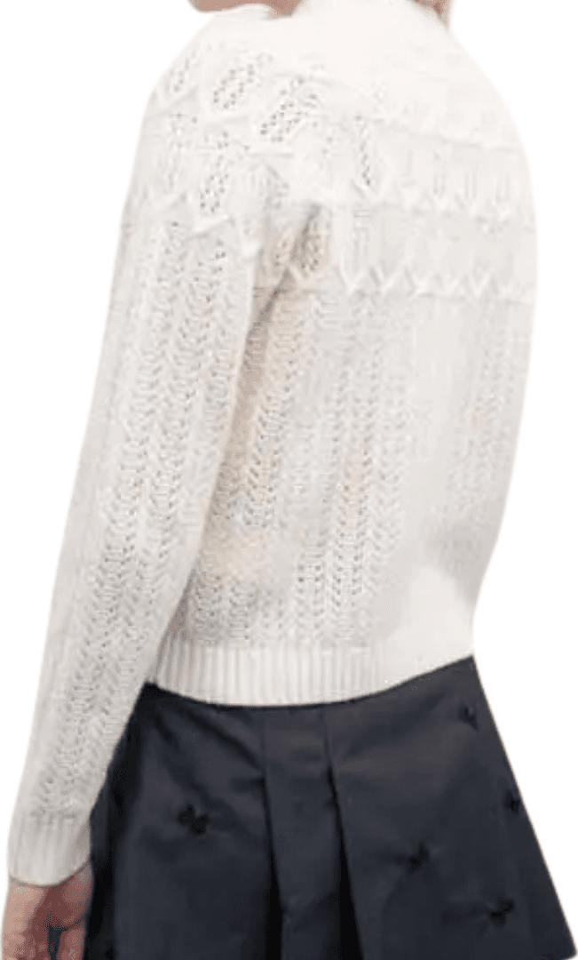 GOA GOA Goa Goa Maglione 100% lana con bottoni modello Surita con collo alto e lavorazione traforata da donna in Felpe senza cappuccio Drestige - Casamassima, commercioVirtuoso.it