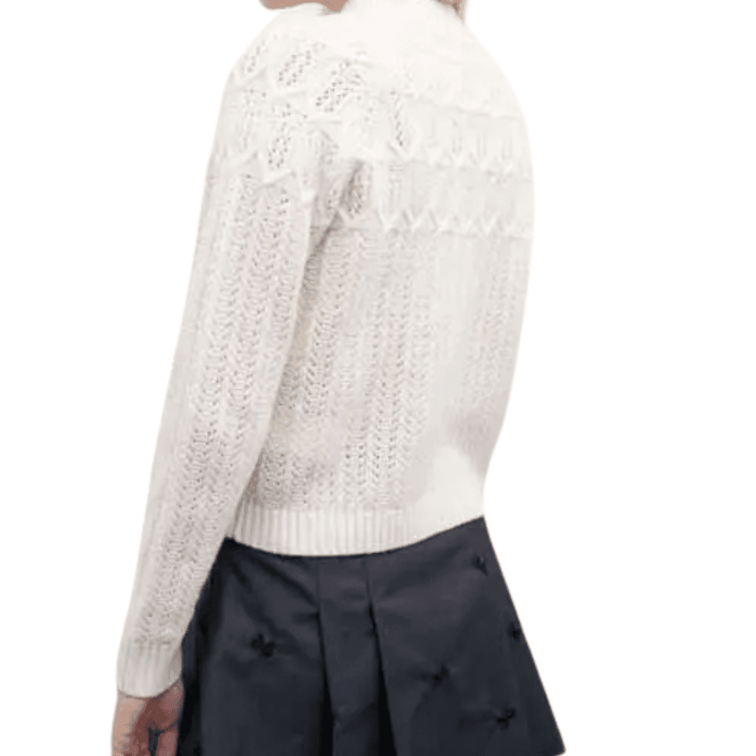 GOA GOA Goa Goa Maglione 100% lana con bottoni modello Surita con collo alto e lavorazione traforata da donna in Felpe senza cappuccio Drestige - Casamassima, commercioVirtuoso.it