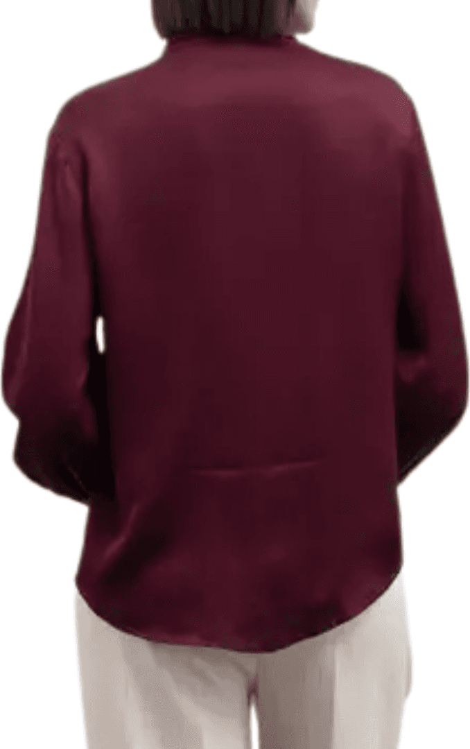 GOA GOA Goa Goa Camicia in raso di viscosa modello Semys colore bordeaux con bottoni nascosti da donna in Bluse e camicie Drestige - Casamassima, commercioVirtuoso.it