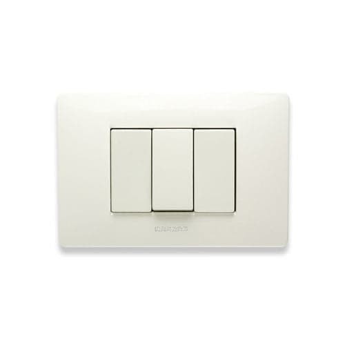 Placca In Tecnopolimero 3 Posti- Alluminio- Aton- Pezzi 1