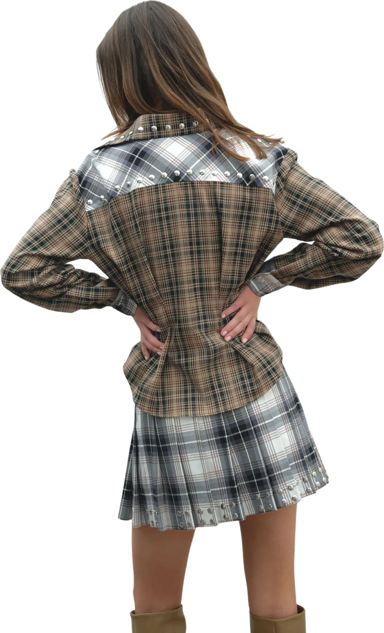 AKEP CAMICIA quadri con Donna Akep borchie da donna in Bluse e camicie Drestige - Casamassima, commercioVirtuoso.it