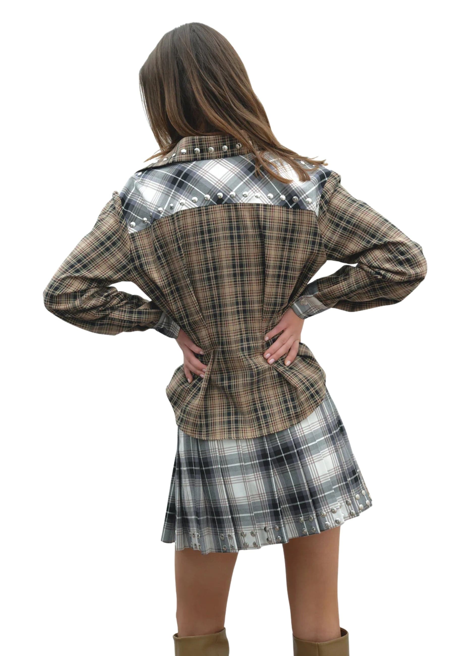 AKEP CAMICIA quadri con Donna Akep borchie da donna in Bluse e camicie Drestige - Casamassima, commercioVirtuoso.it