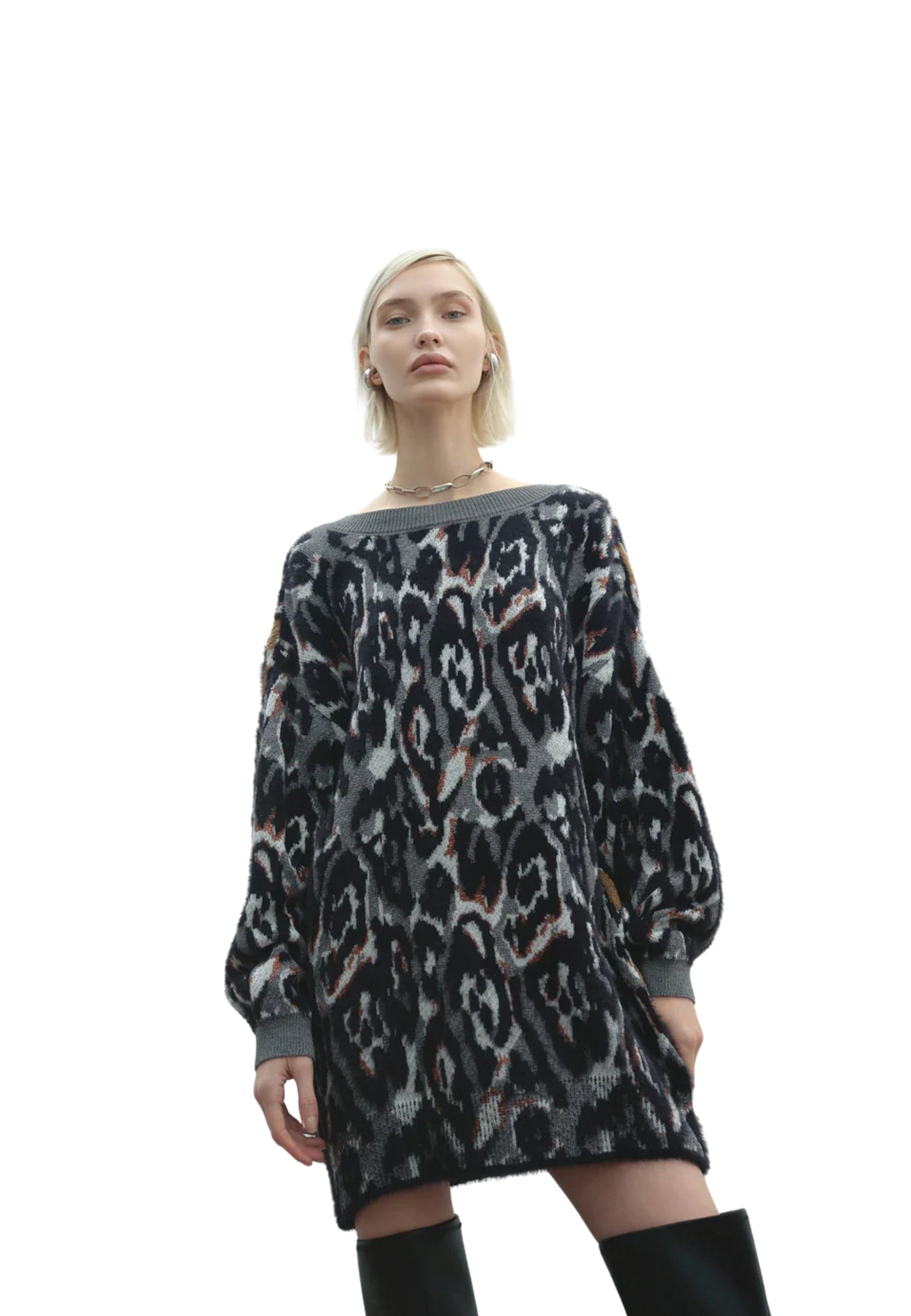AKEP MAXI PULL Donna Akep leopardato lurex da donna in Maglioni Drestige - Casamassima, commercioVirtuoso.it