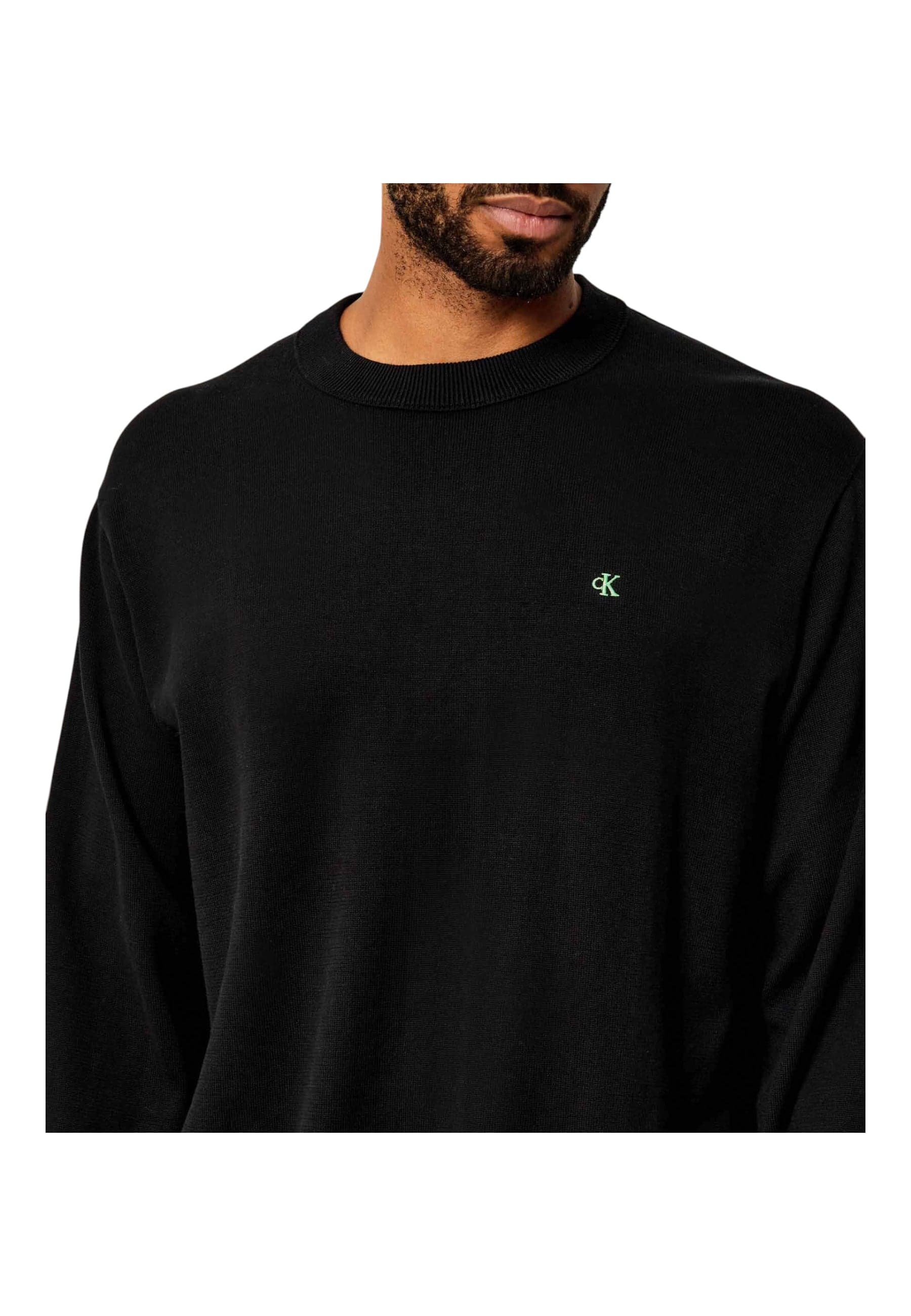 CALVIN KLEIN JEANS Maglione Con Monogramma In Cotone Taglio Relaxed Uomo Calvin Klein Jeans da uomo in Maglioni Drestige - Casamassima, commercioVirtuoso.it