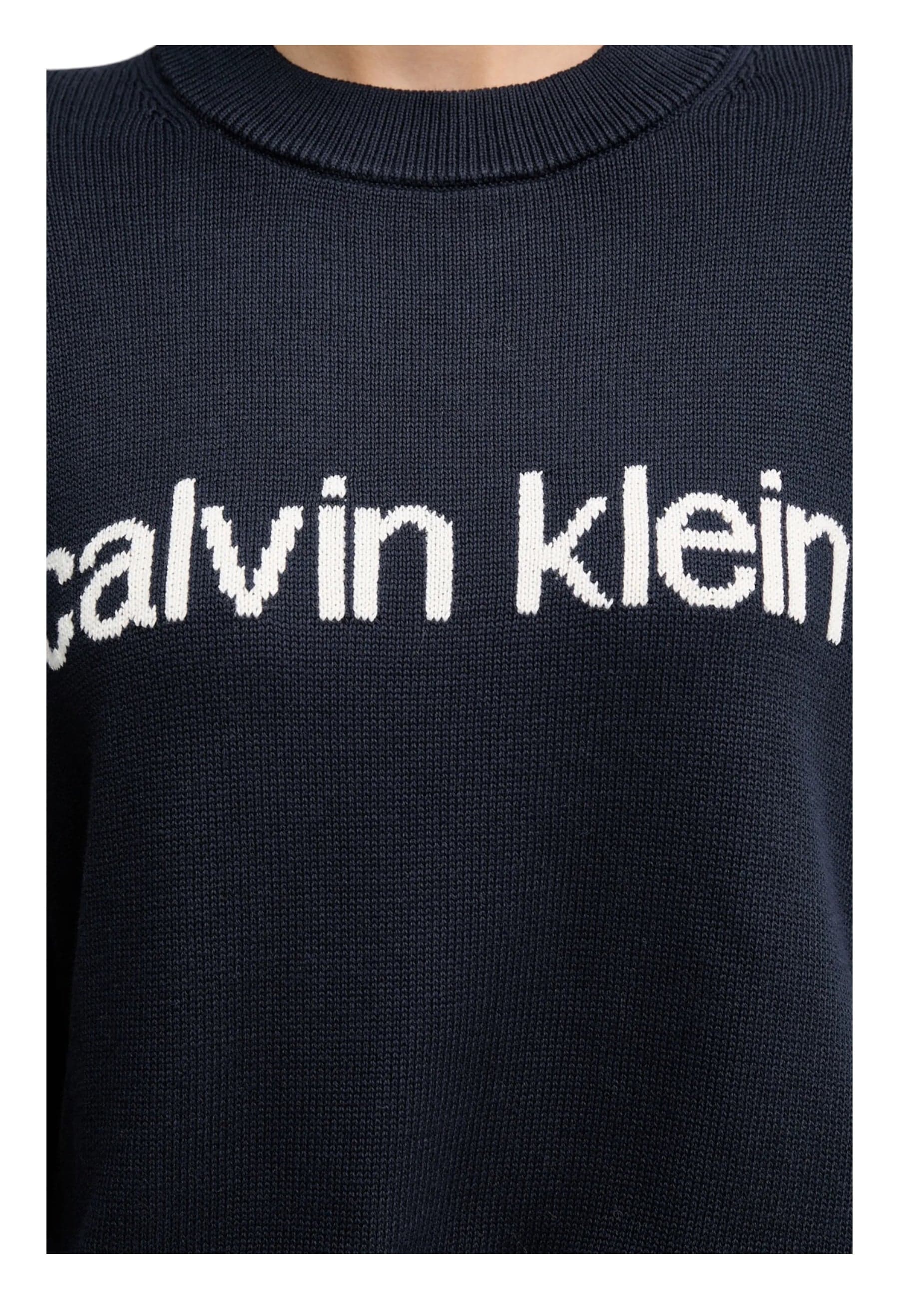 CALVIN KLEIN JEANS Maglione Con Logo In Cotone Donna Calvin Klein Jeans da donna in Maglioni Drestige - Casamassima, commercioVirtuoso.it