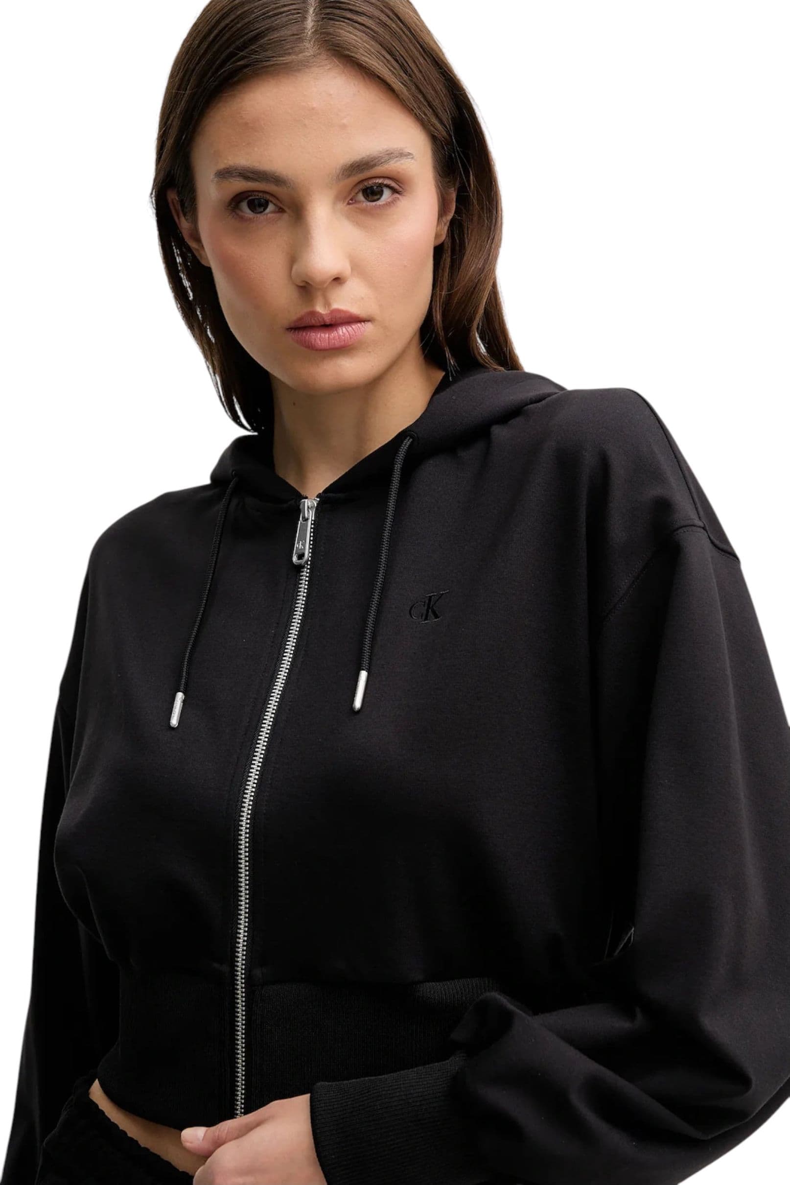 CALVIN KLEIN JEANS Felpa cappuccio full zip Donna Calvin Klein Jeans da donna in Felpe con cappuccio Drestige - Casamassima, commercioVirtuoso.it