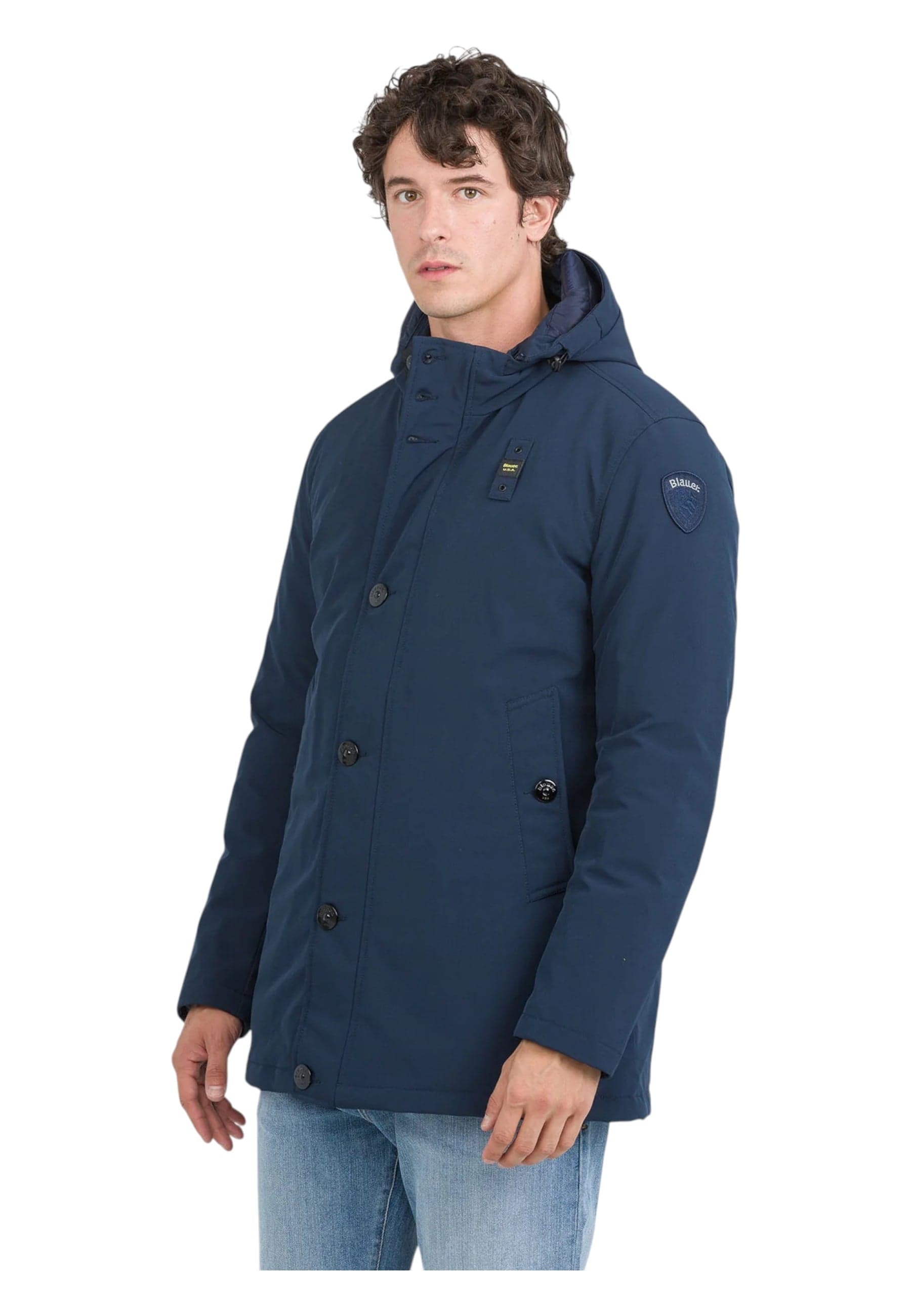 Blauer Parka con cappuccio removibile chester Uomo da uomo in Giacche Drestige - Casamassima, commercioVirtuoso.it