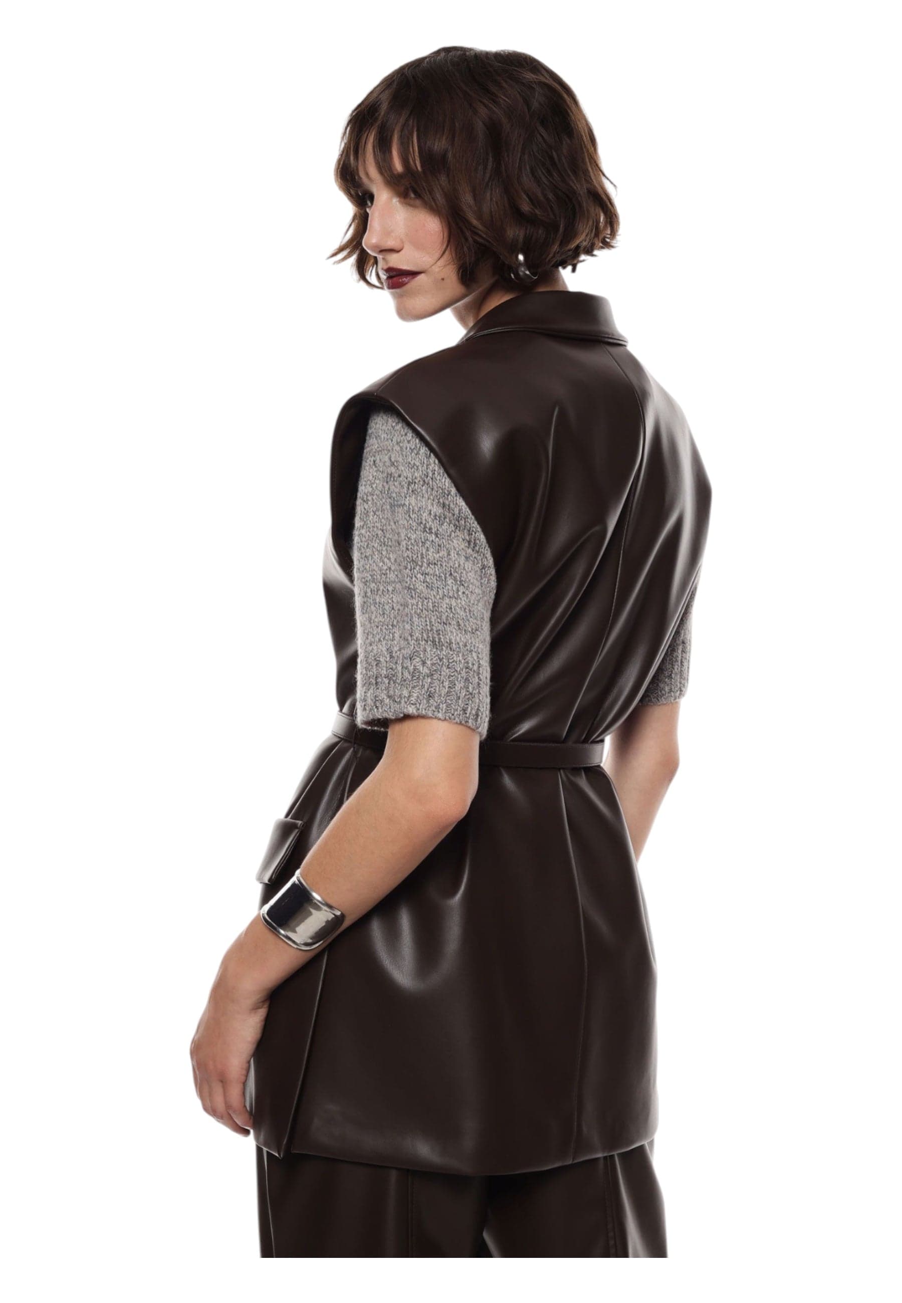 IMPERIAL Gilet in similpelle con cintura e tasche laterali Donna Imperial da donna in Gilet Drestige - Casamassima, commercioVirtuoso.it