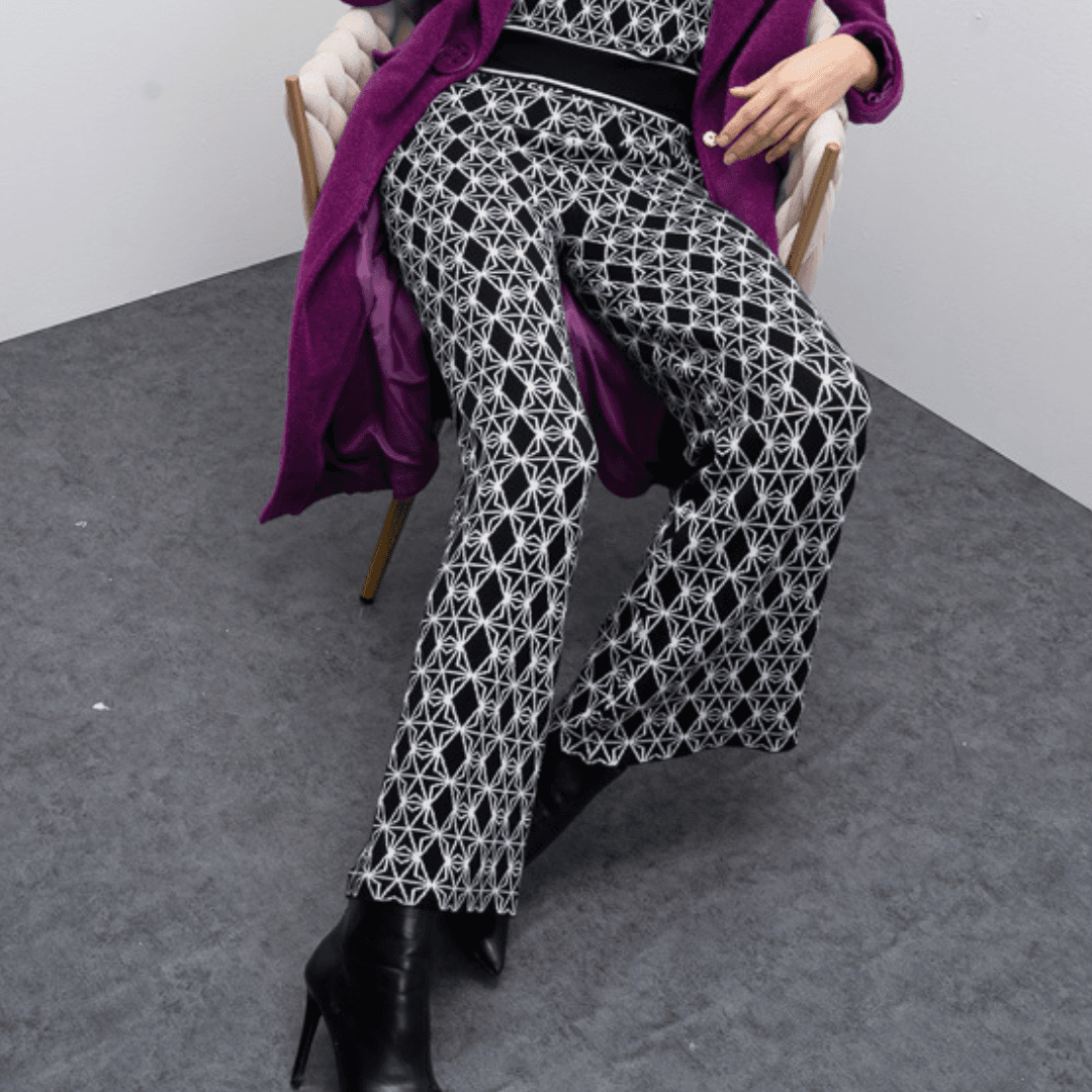 GOA GOA Goa Goa pantaloni jogger in maglia jacquard modello Chezzy con vita elasticizzata e polsini a costine da donna in Pantaloni da ginnastica Drestige - Casamassima, commercioVirtuoso.it