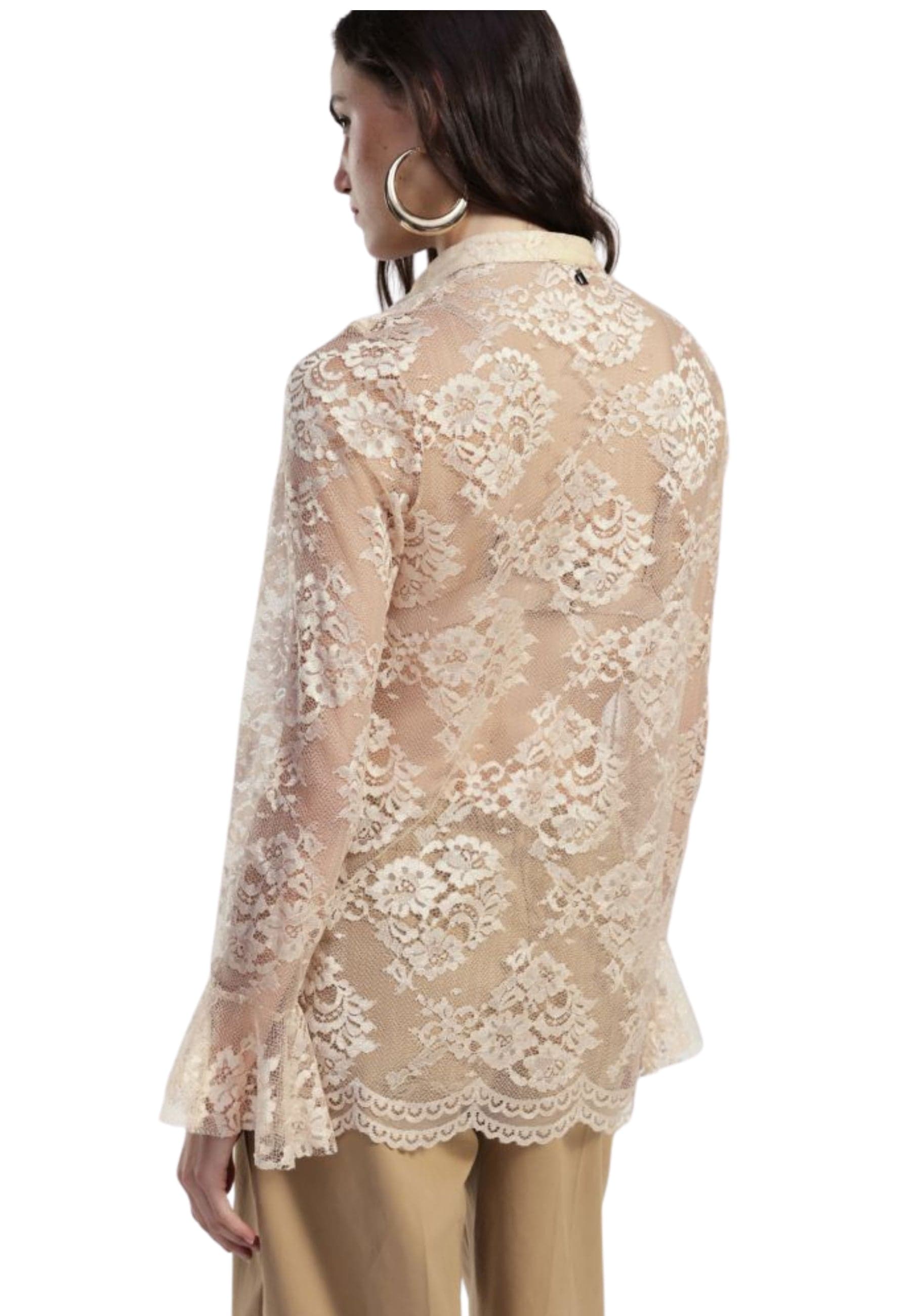 DIXIE Camicia Donna rouches in pizzo da donna in Bluse e camicie Drestige - Casamassima, commercioVirtuoso.it