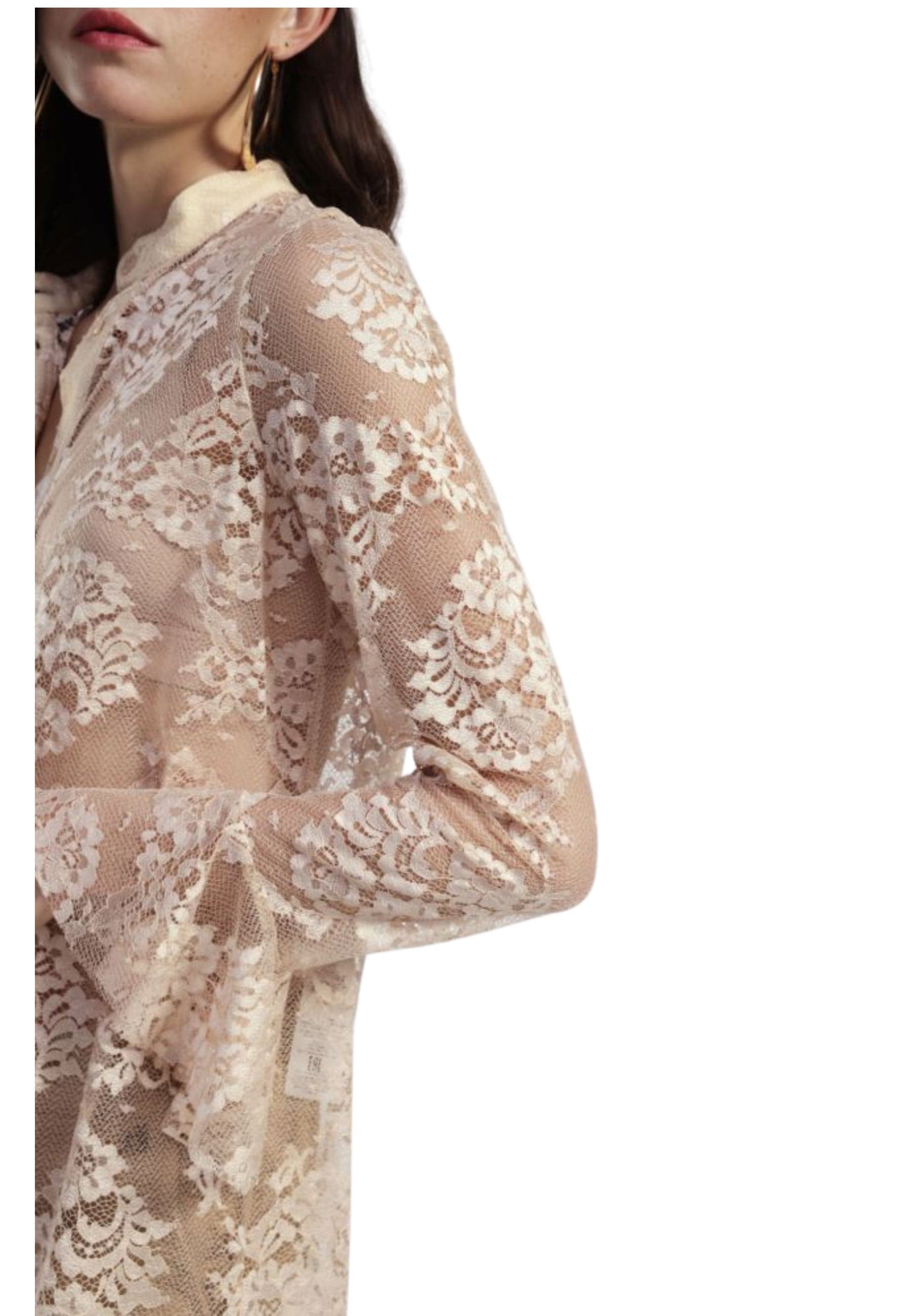 DIXIE Camicia Donna rouches in pizzo da donna in Bluse e camicie Drestige - Casamassima, commercioVirtuoso.it