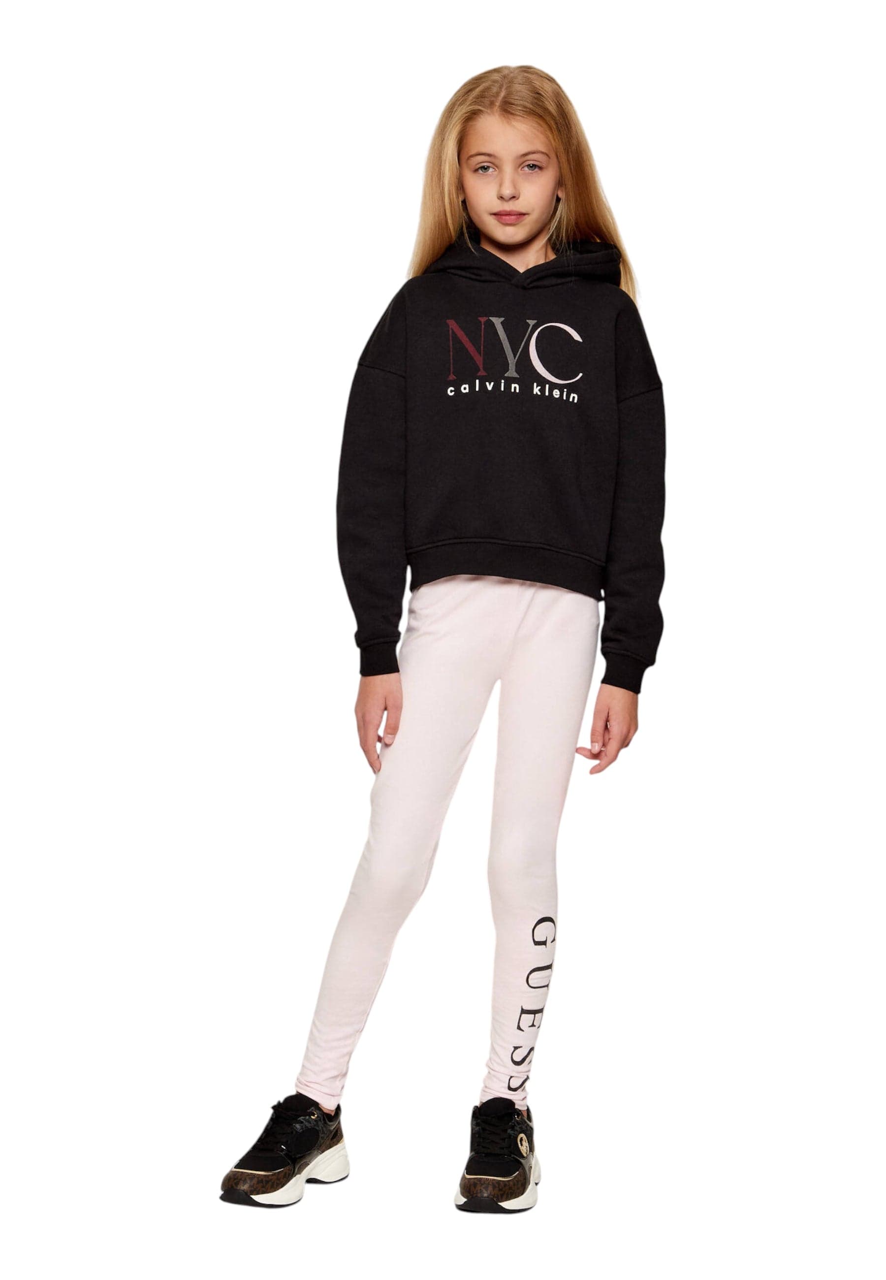 calvin klein Felpa con cappuccio grafica di new york Bambina Calvin Klein da bambino in Felpe con cappuccio Drestige - Casamassima, commercioVirtuoso.it