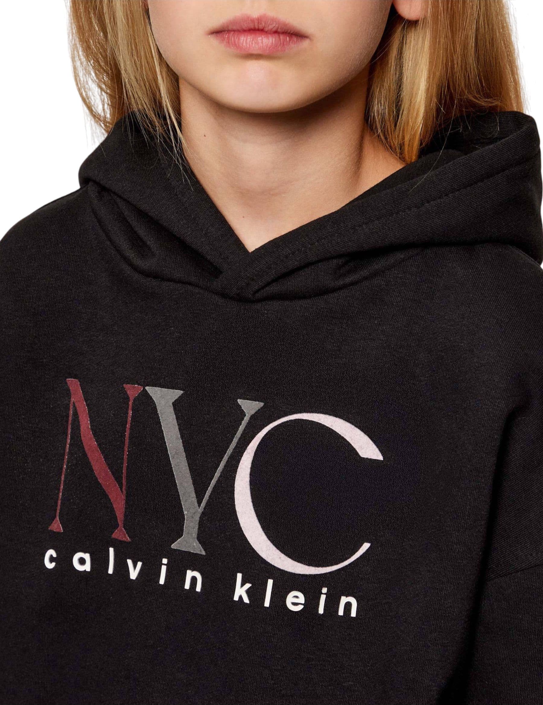 calvin klein Felpa con cappuccio grafica di new york Bambina Calvin Klein da bambino in Felpe con cappuccio Drestige - Casamassima, commercioVirtuoso.it