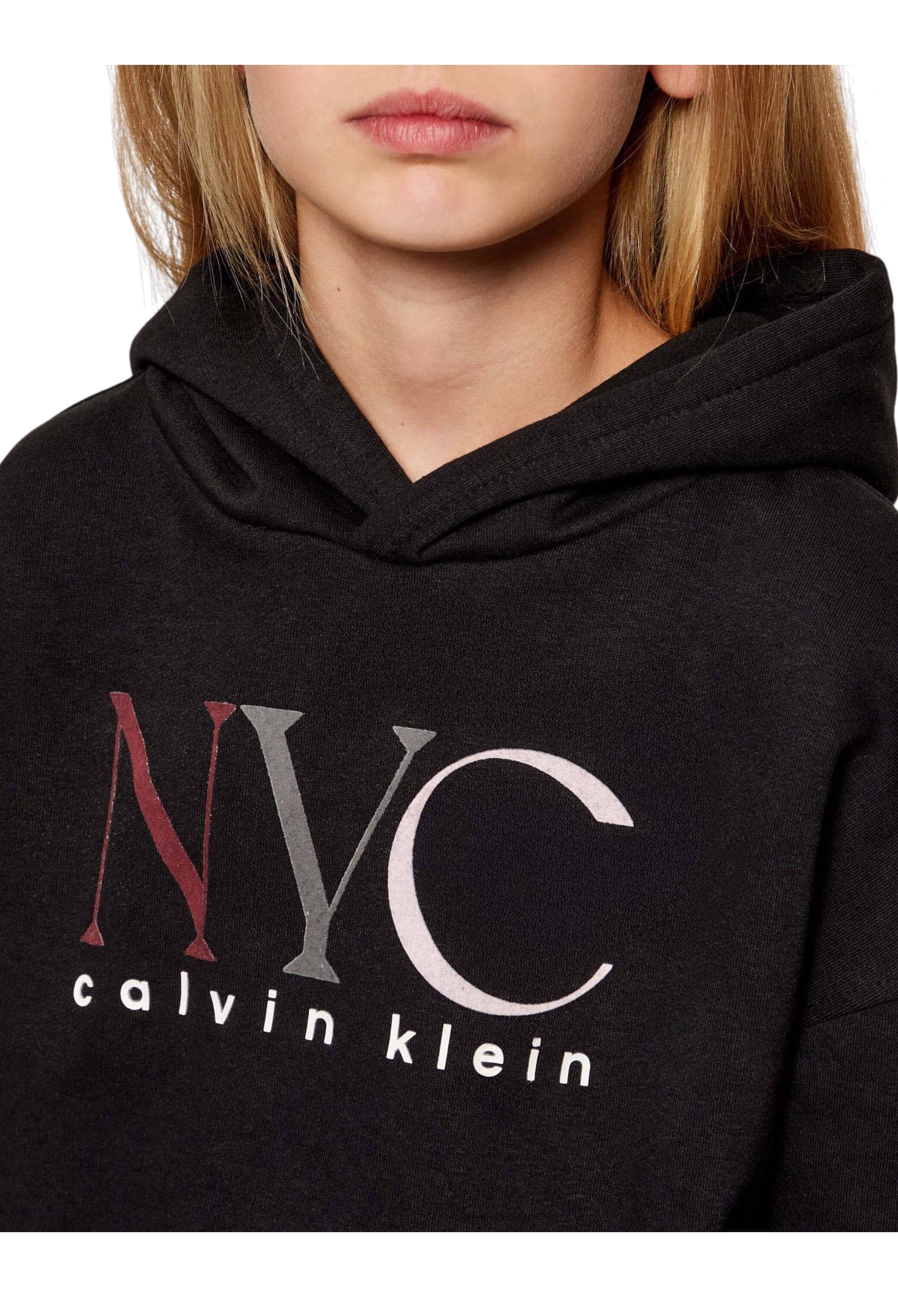 calvin klein Felpa con cappuccio grafica di new york Bambina Calvin Klein da bambino in Felpe con cappuccio Drestige - Casamassima, commercioVirtuoso.it