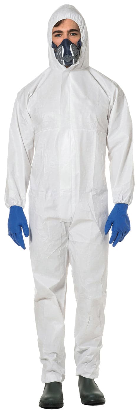 Tuta Di Protezione In Tessuto Laminato Dpi Iii Tipo 5/6 Ce-0624 Col. Bianco Mis. Xxl