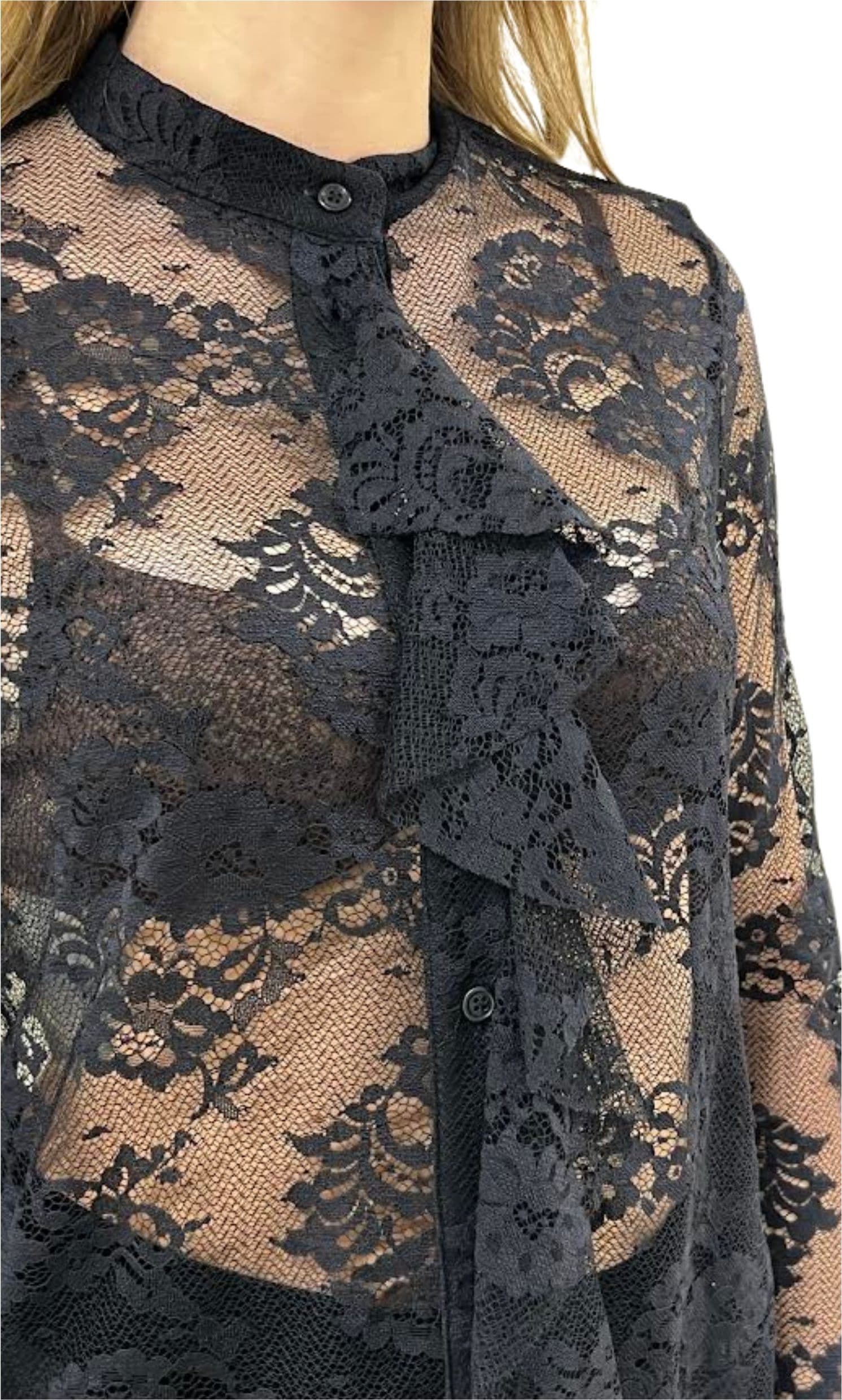 DIXIE Camicia Donna rouches in pizzo da donna in Bluse e camicie Drestige - Casamassima, commercioVirtuoso.it