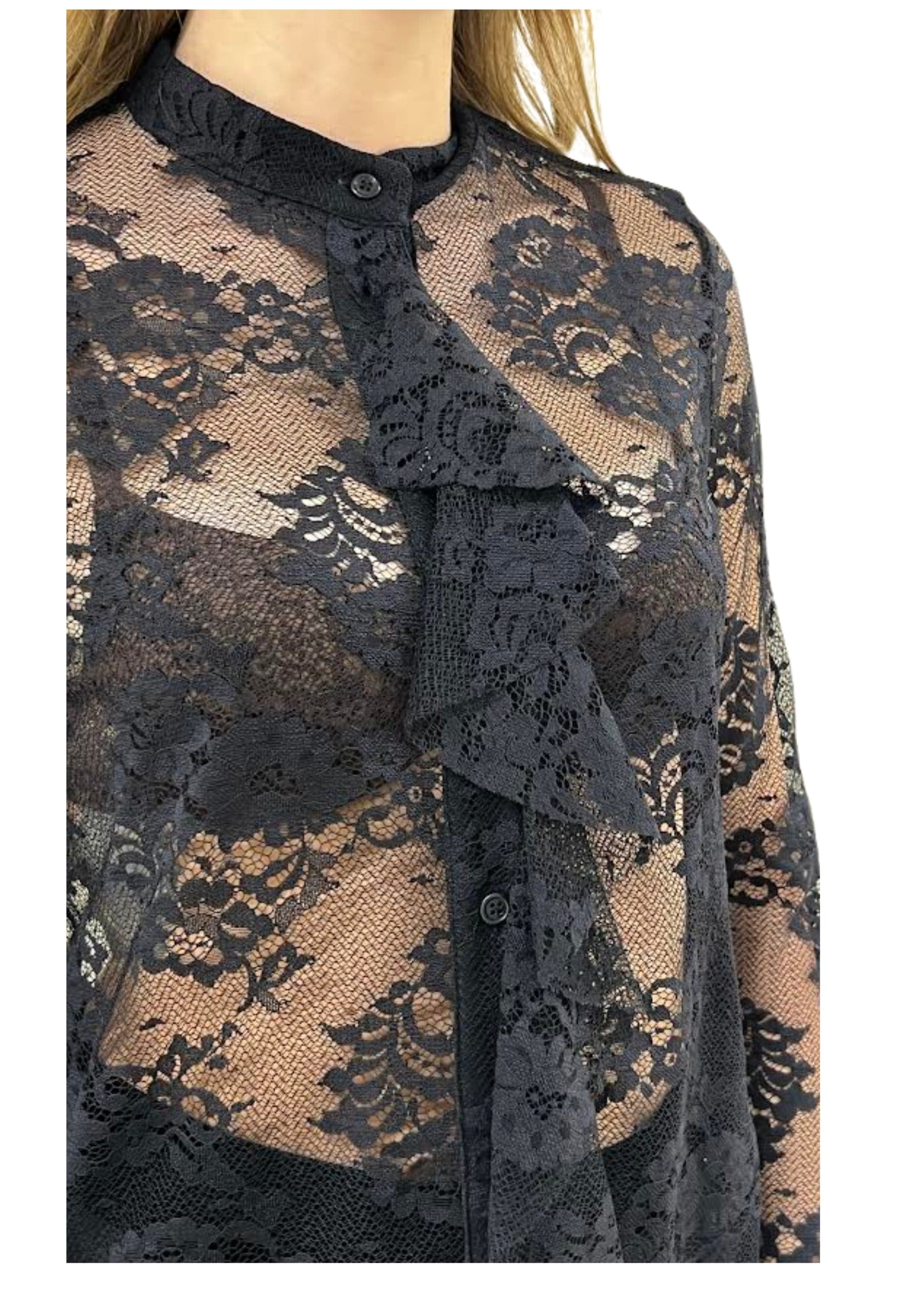 DIXIE Camicia Donna rouches in pizzo da donna in Bluse e camicie Drestige - Casamassima, commercioVirtuoso.it