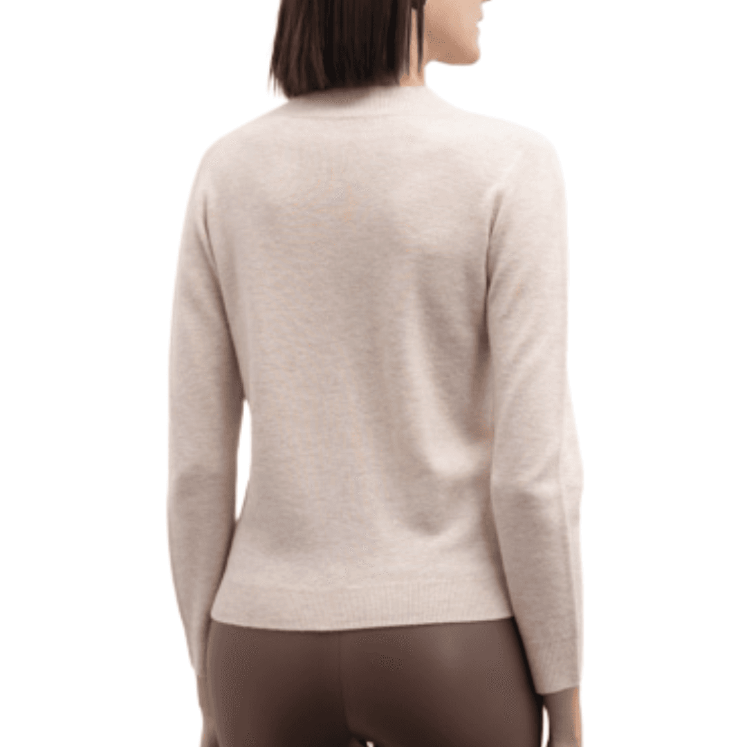 GOA GOA Goa Goa maglia girocollo beige ultrasoft 100% lana modello Dolores con maniche lunghe da donna in Maglie termiche Drestige - Casamassima, commercioVirtuoso.it