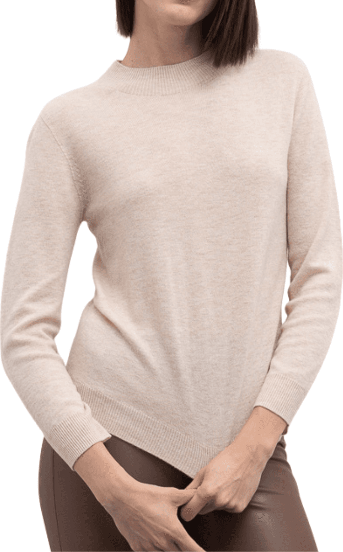 GOA GOA Goa Goa maglia girocollo beige ultrasoft 100% lana modello Dolores con maniche lunghe da donna in Maglie termiche Drestige - Casamassima, commercioVirtuoso.it