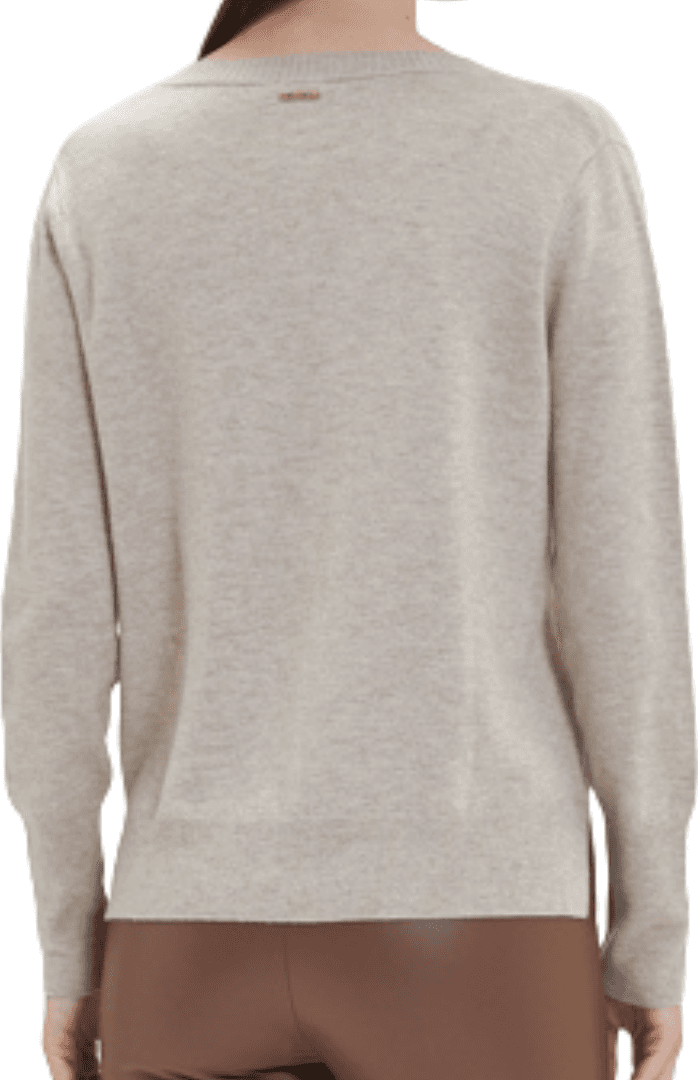 GOA GOA Goa Goa maglia scollo V ultrasoft 100% lana modello Nikita colore beige melange con laccetto laterale da donna in Maglioni Drestige - Casamassima, commercioVirtuoso.it