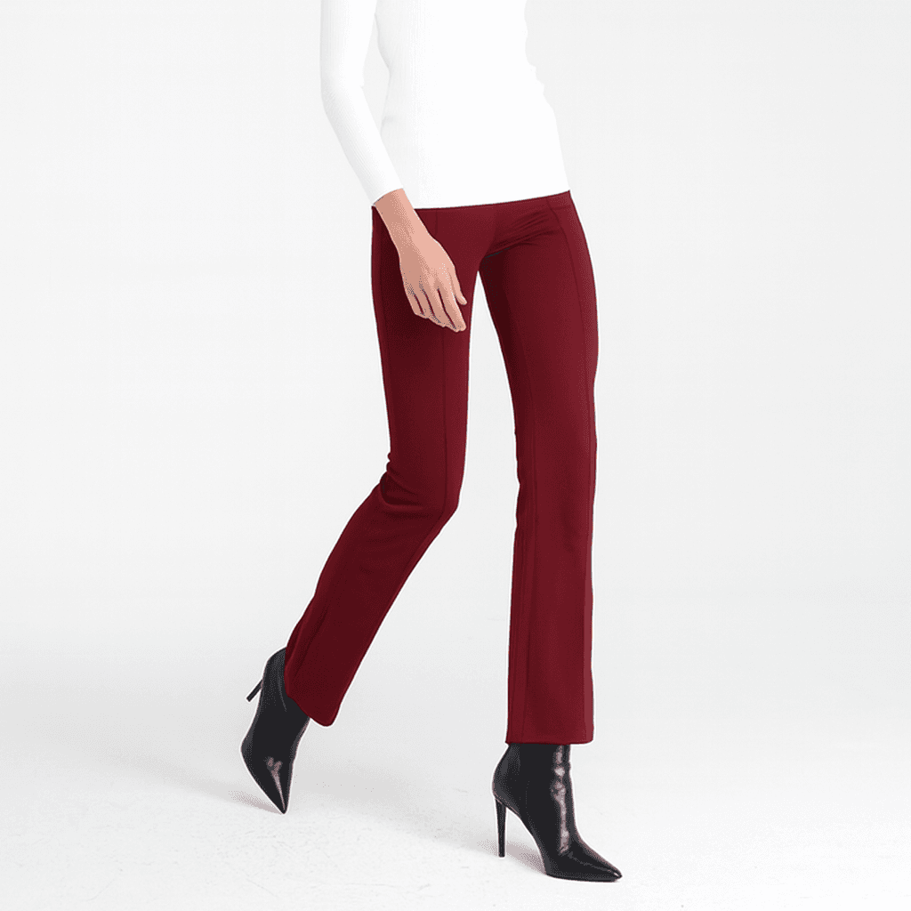 GOA GOA Goa Goa leggings a campana bottom up modello Kalinda colore bordeaux con vita alta ed elastico in vita da donna in Leggings Drestige - Casamassima, commercioVirtuoso.it
