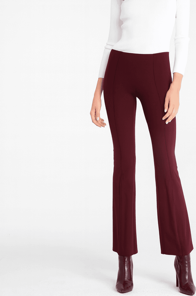 GOA GOA Goa Goa leggings a campana bottom up modello Kalinda colore bordeaux con vita alta ed elastico in vita da donna in Leggings Drestige - Casamassima, commercioVirtuoso.it