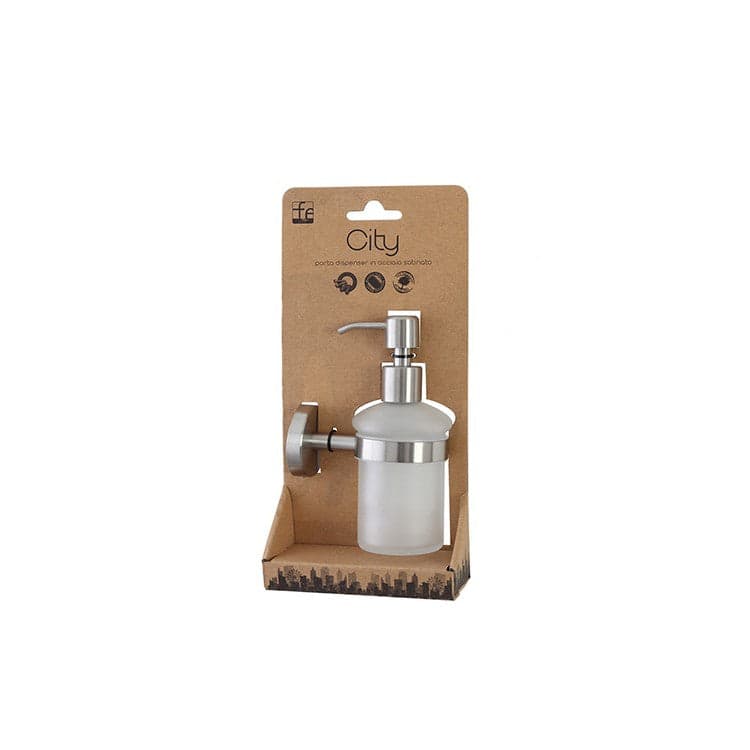 Dispenser Sapone Da Parete In Acciaio Satinato E Vetro Linea City Feridras in Dosatori per sapone liquido BricoGo - Marano di Napoli, commercioVirtuoso.it