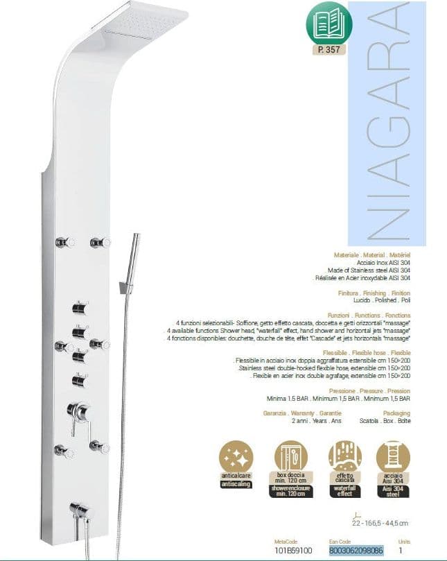 Parete Attrezzata Multifunzione Mod. Niagara Inox Lucido- Acciaio Inox Lucidato- Metaf- Pezzi 1 in Mobili a muro BricoGo - Marano di Napoli, commercioVirtuoso.it