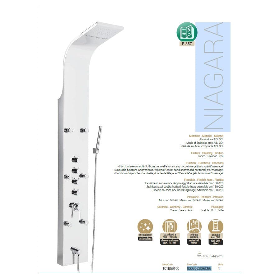 Parete Attrezzata Multifunzione Mod. Niagara Inox Lucido- Acciaio Inox Lucidato- Metaf- Pezzi 1 in Mobili a muro BricoGo - Marano di Napoli, commercioVirtuoso.it