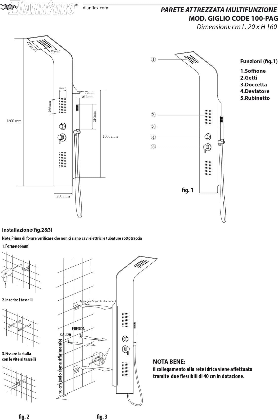 Parete Attrezzata Multifunzione Mod. Giglio- Bianco Lucido- Dh- Pezzi 1 in Pareti attrezzate BricoGo - Marano di Napoli, commercioVirtuoso.it