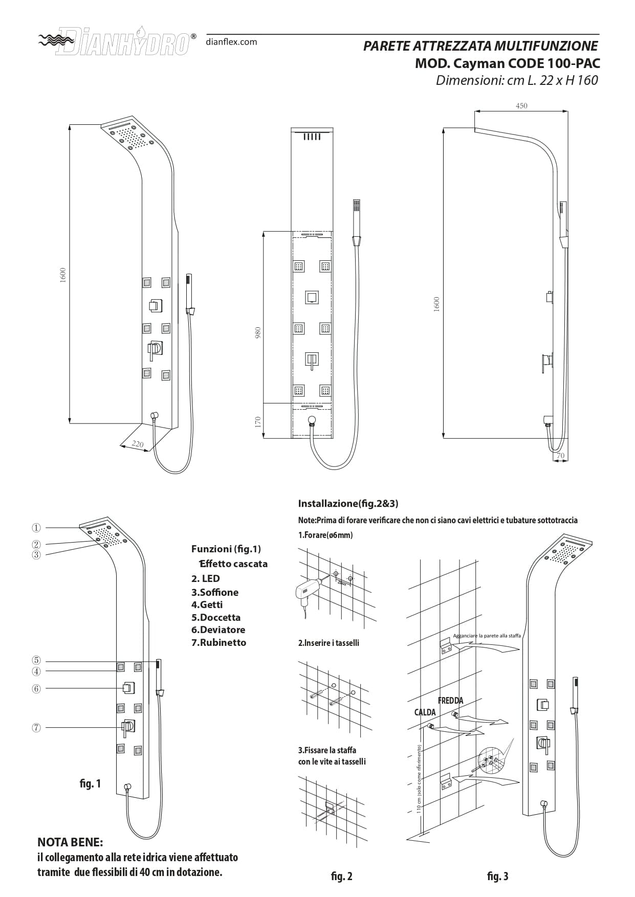 Parete Attrezzata Multifunzione Mod. Cayman- Acciaio Inox Lucidato- Dh- Pezzi 1 in Rastrelliere da muro BricoGo - Marano di Napoli, commercioVirtuoso.it