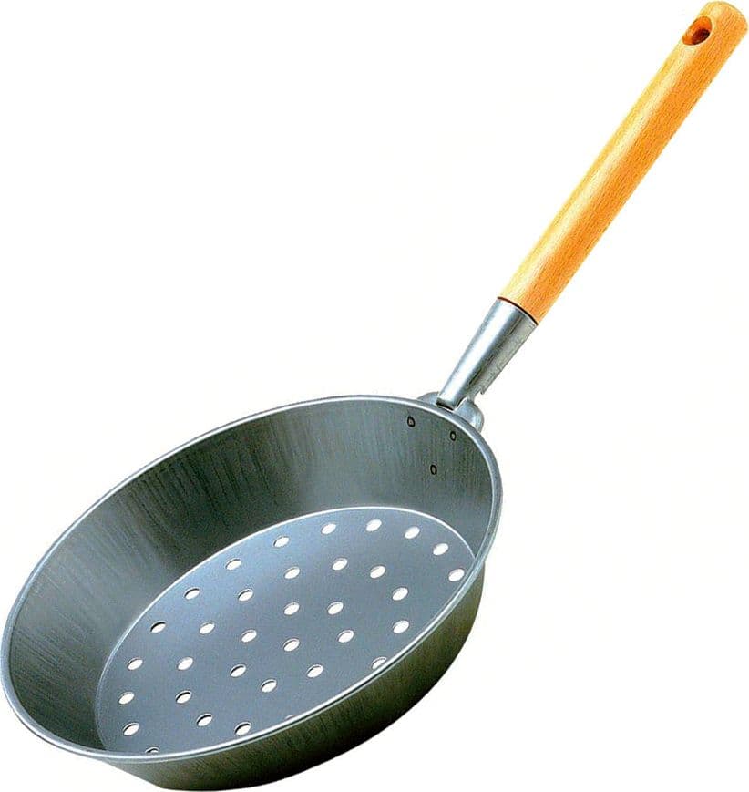 Padella Arrostitore Per Castagne Ø26 Cm In Lamiera Con Manico In Legno Caldarrostiera Conica in Padelle universali BricoGo - Marano di Napoli, commercioVirtuoso.it