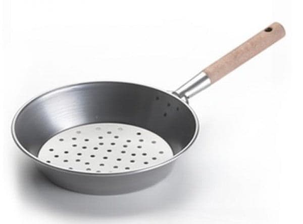 Padella Arrostitore Per Castagne Ø26 Cm In Lamiera Con Manico In Legno Caldarrostiera Conica in Padelle universali BricoGo - Marano di Napoli, commercioVirtuoso.it