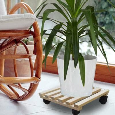Pedana Sottovaso In Legno Naturale 35X35 Cm Con Ruote Girevoli Altezza 8 Cm in Portapiante BricoGo - Marano di Napoli, commercioVirtuoso.it