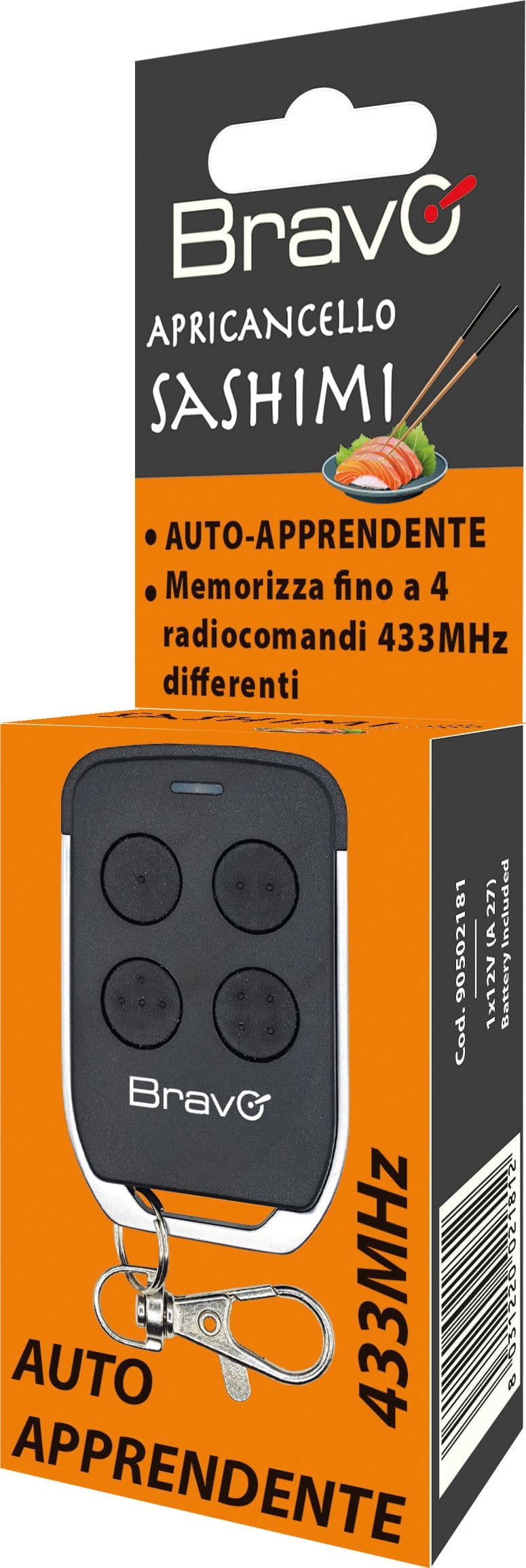 Bravo Radiocomando Apricancello Autoapprendente Sashimi Codice Fisso Frequenza 433 Mhz in Ferramenta per cancelli BricoGo - Marano di Napoli, commercioVirtuoso.it
