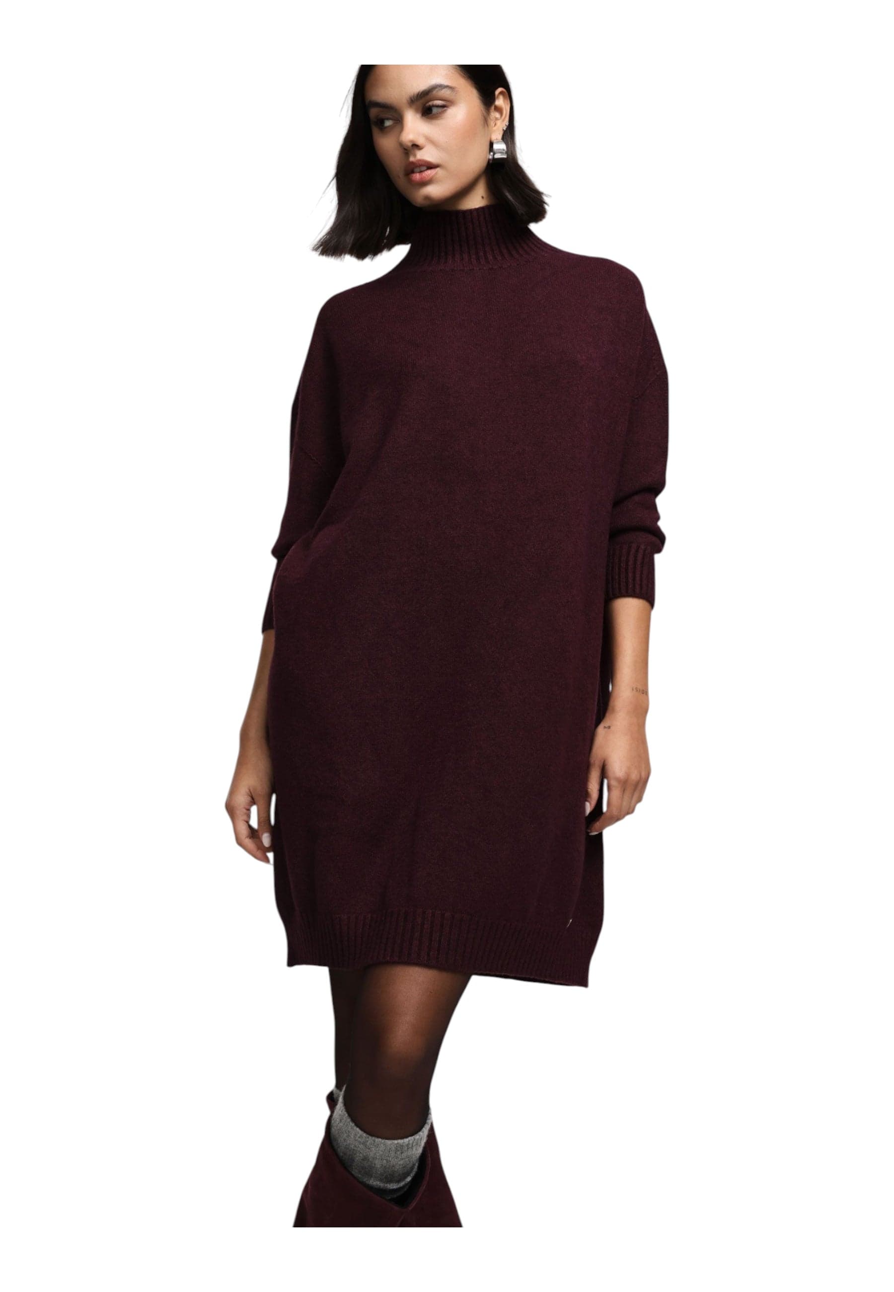 PLEASE Maglione lungo a collo alto vestibilita morbida Donna Please da donna in Maglioni Drestige - Casamassima, commercioVirtuoso.it