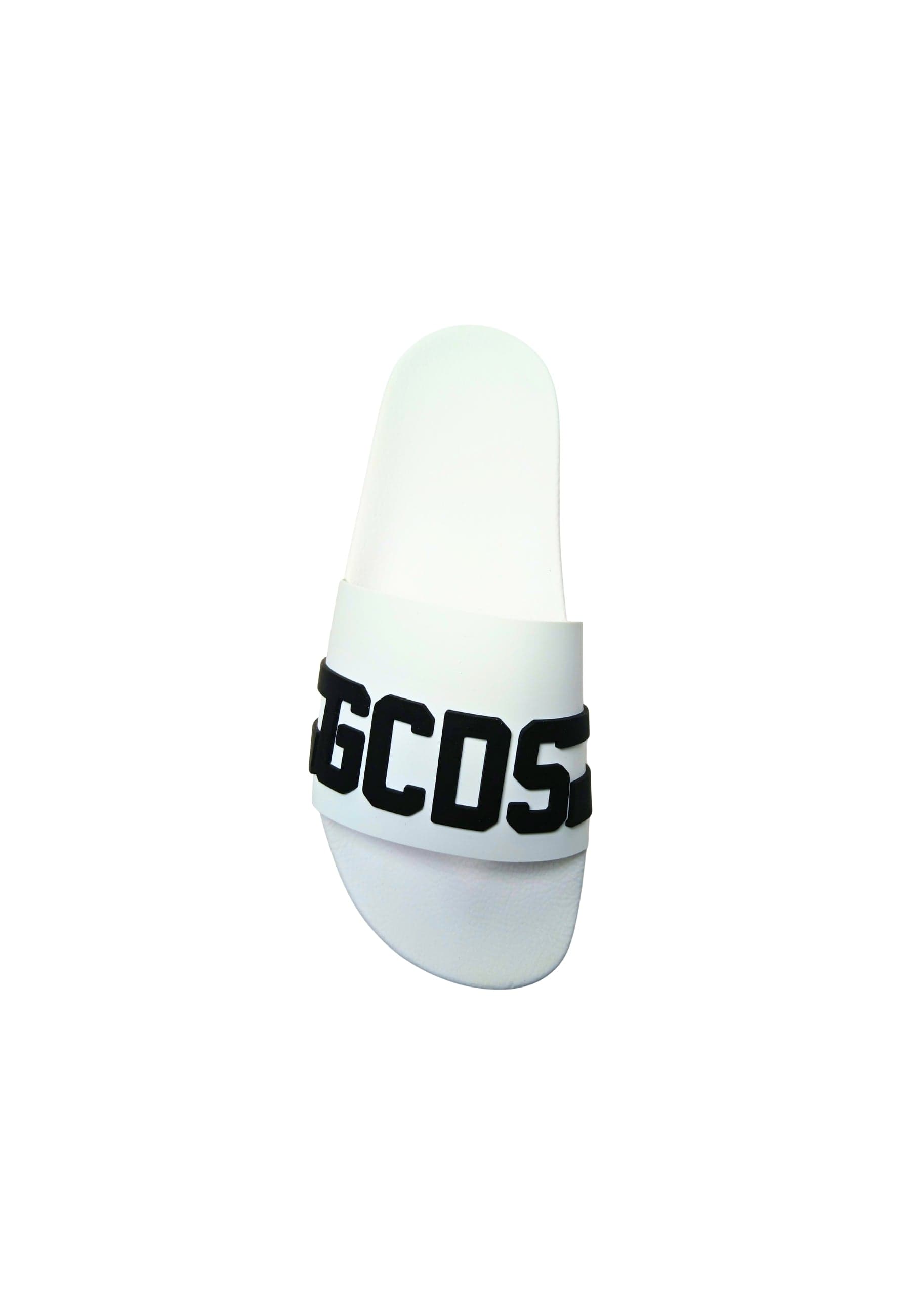 GCDS Scarpe Uomo Sliders logo chain white-black da uomo in Sneaker casual Drestige - Casamassima, commercioVirtuoso.it