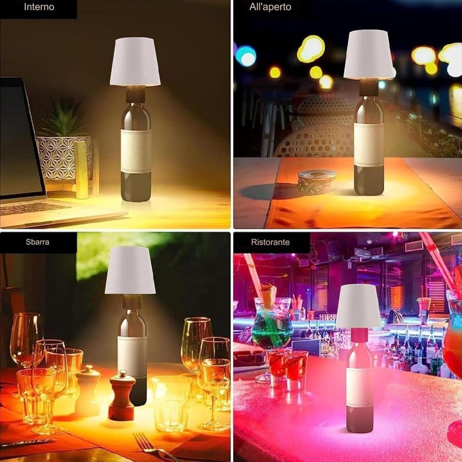 Lampada per Bottiglie di Vino A LED 3 Colori Senza Fili dimmerabile toch risto in Lampade da tavolo e abat-jour CL Store - Battipaglia, commercioVirtuoso.it